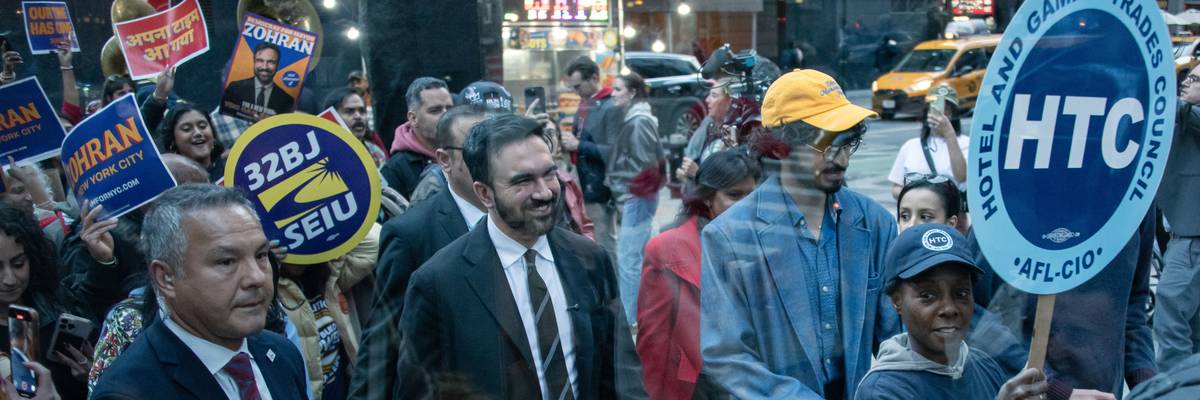 Zohran Mamdani Marches To First Debate In NYC