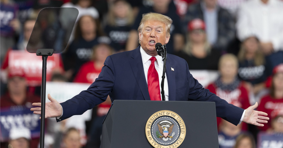 'Nakedly Authoritarian': Trump Taunts Security Guard for Not Being Rough With Woman Protester