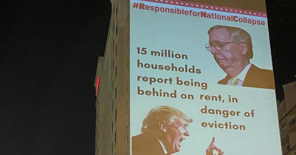 'Responsible for National Collapse': RNC Greeted With Projections Condemning Republicans for Abandoning Jobless Workers