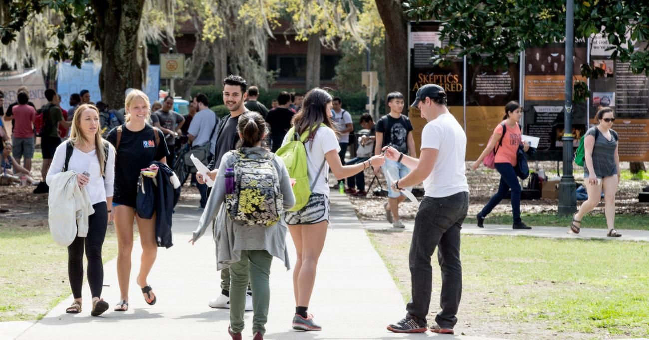 Students on the University of Florida campus.