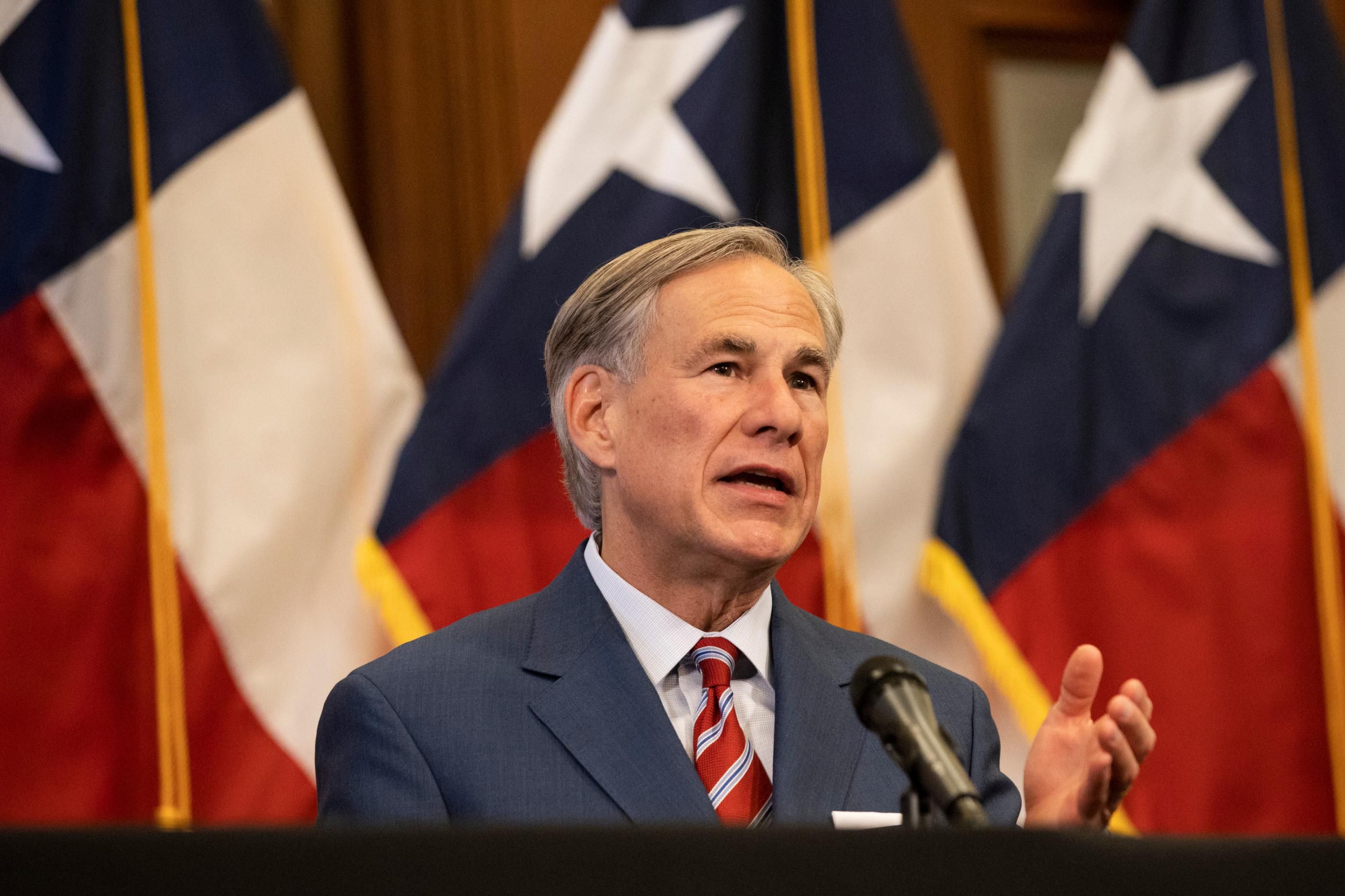 Texas Gov. Greg Abbott announces the reopening of more Texas businesses during the Covid-19 pandemic at a press conference at the Texas State Capitol in Austin on May 18, 2020. (Photo: Lynda M. Gonzalez-Pool via Getty Images)