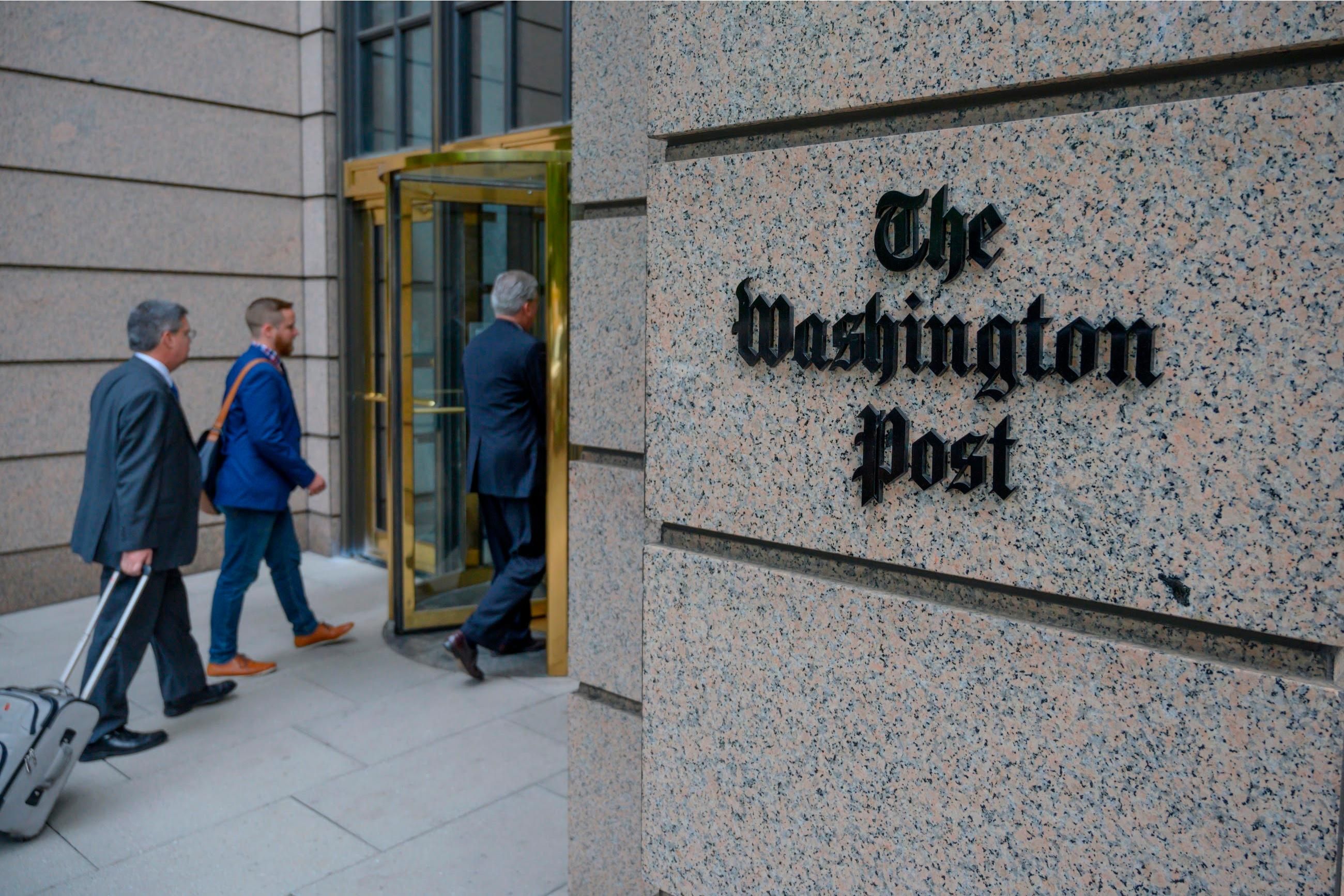 The building of the Washington Post newspaper headquarters is seen on K Street in Washington, D.C. on May 16, 2019. (Photo: Eric Baradat/AFP via Getty Images)