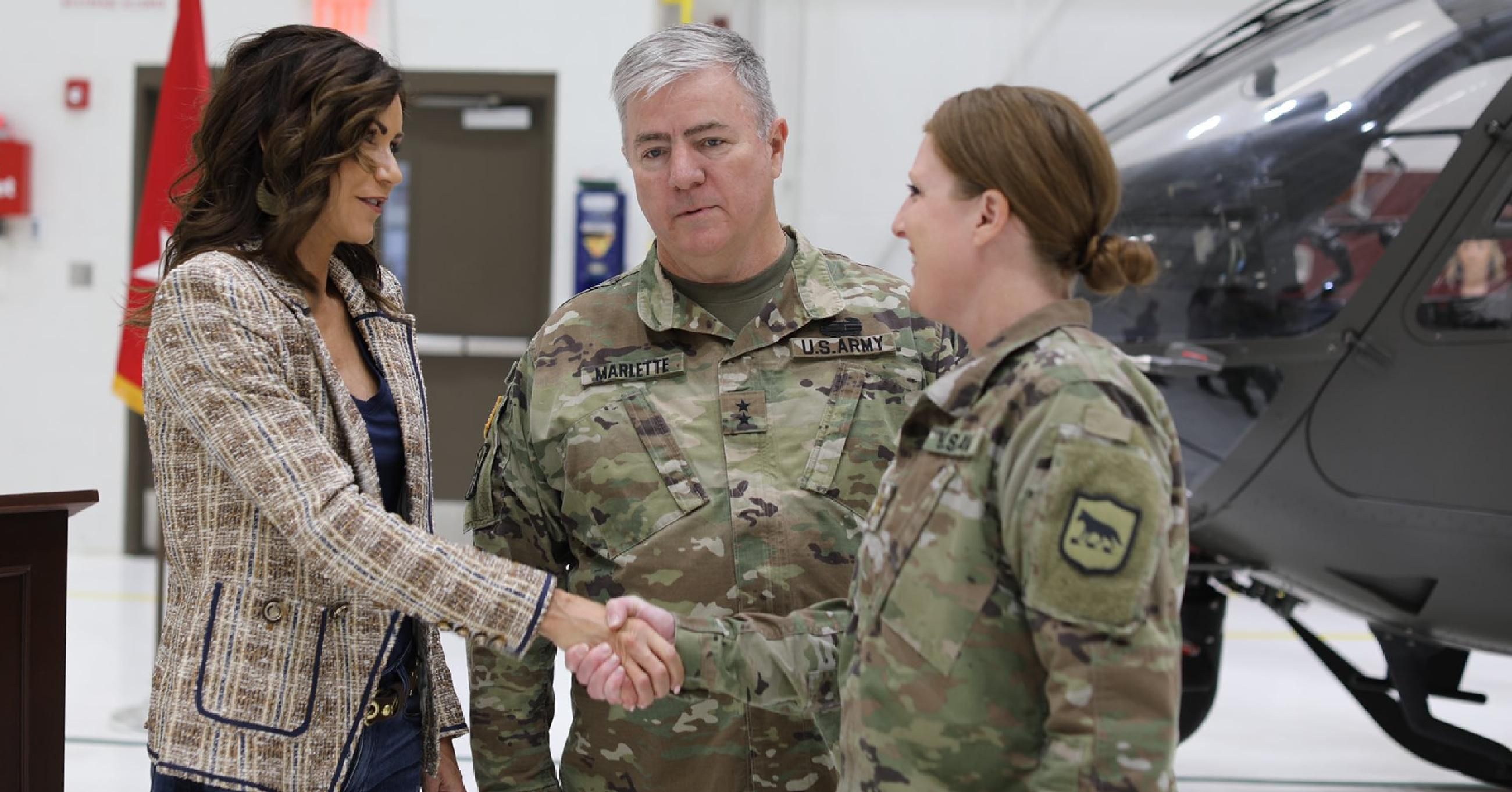 Gov Kristi Noem meets South Dakota National Guard