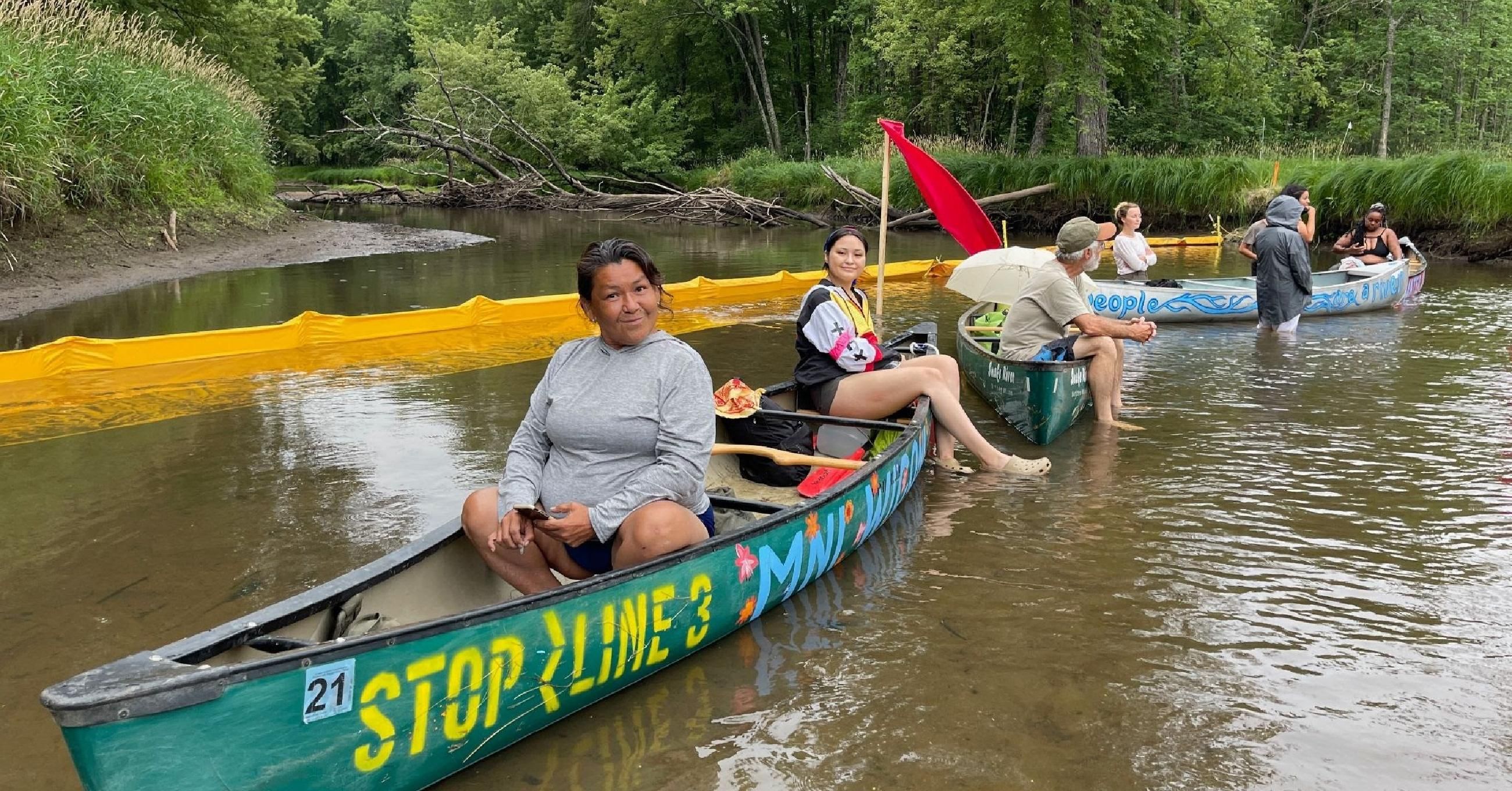 Line 3 protesters in Willow River, Minnesota