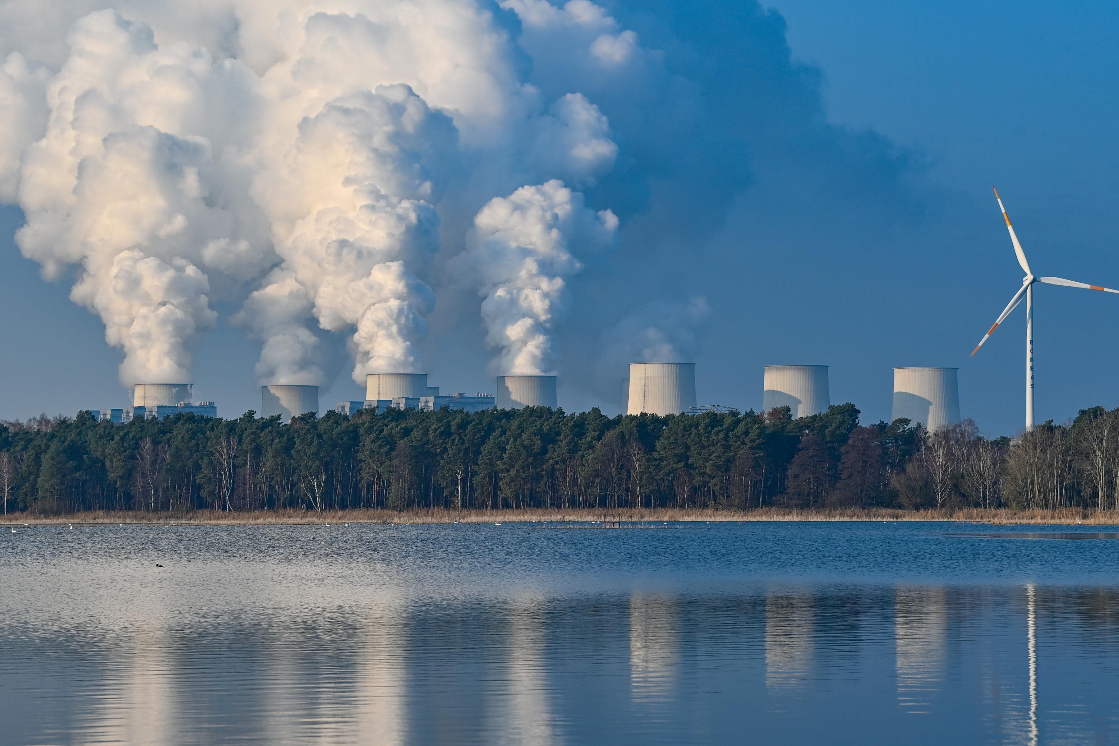 Steam rises from power plants in Germany