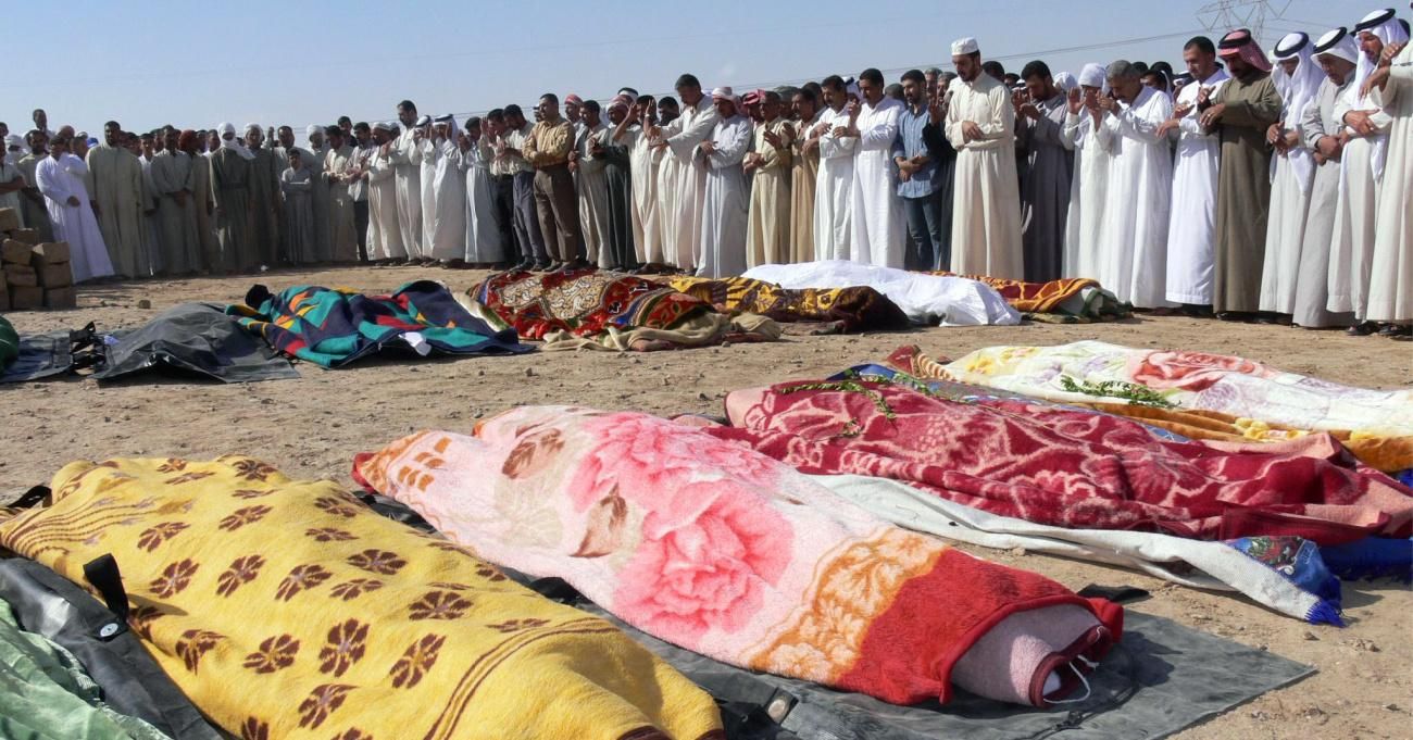 Mourners attend a funeral in Iraq