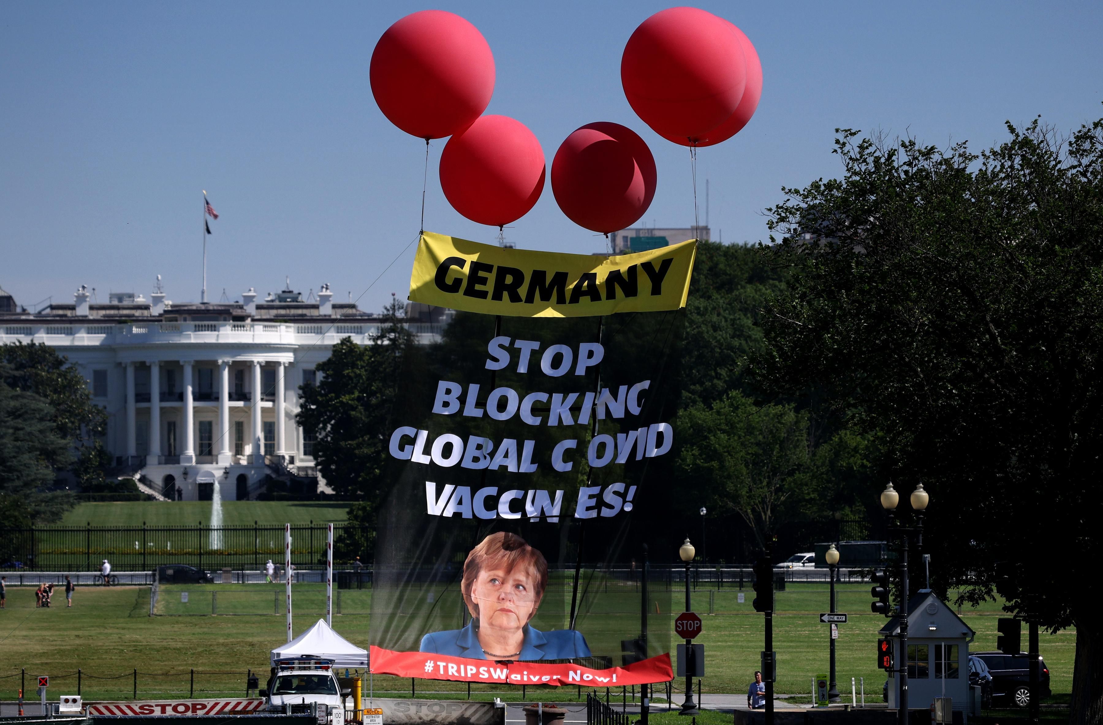 Protest greets Angela Merkel's White House visit