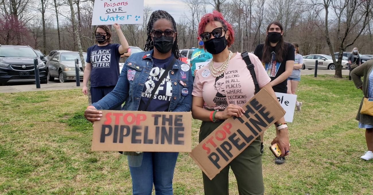 Activists attend a rally opposing the Byhalia pipeline