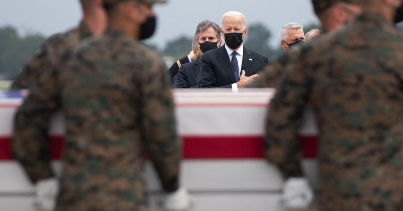 President Joe Biden attends the dignified transfer of the remains of fallen service members at Dover Air Force Base