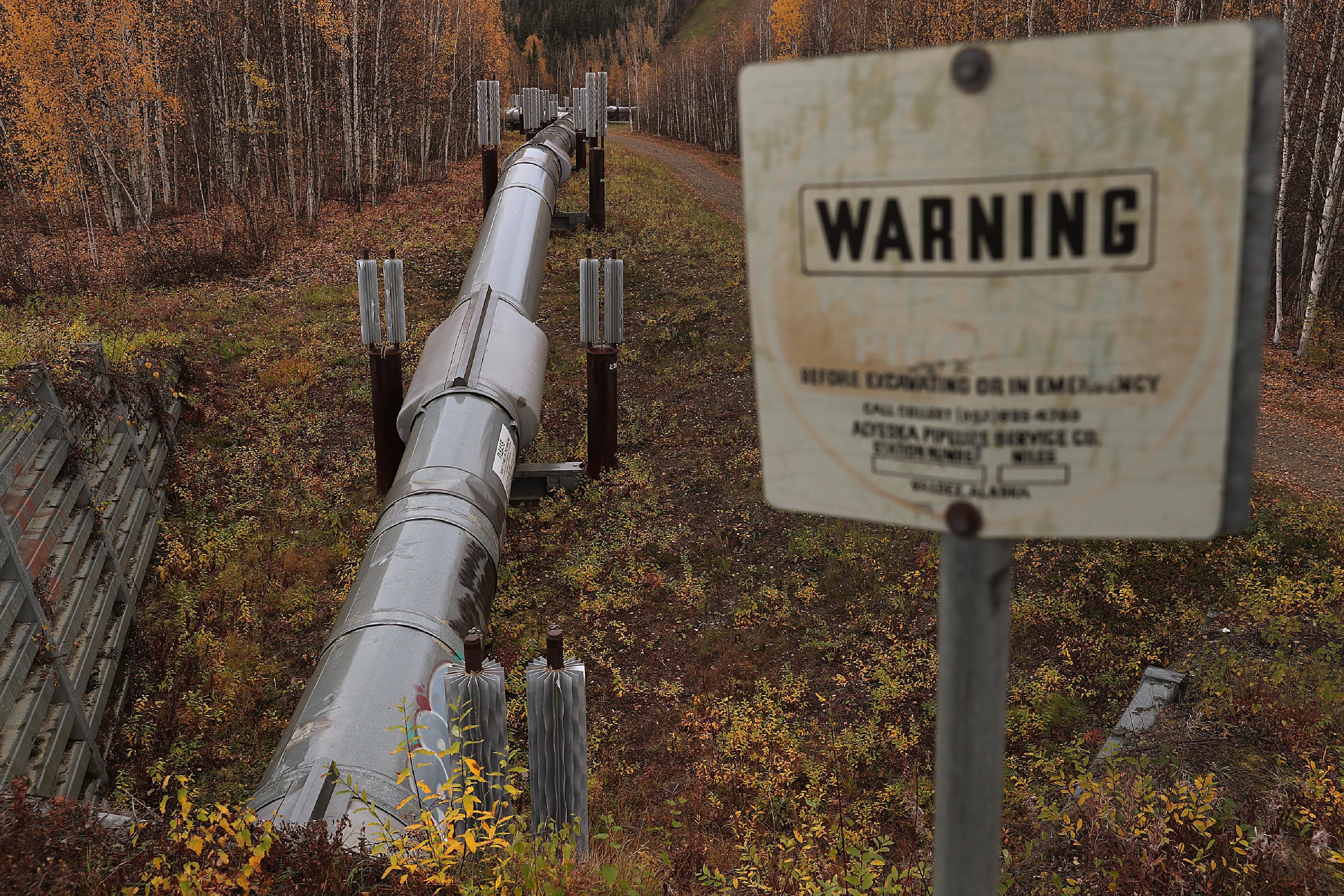 A pipeline is seen in Alaska