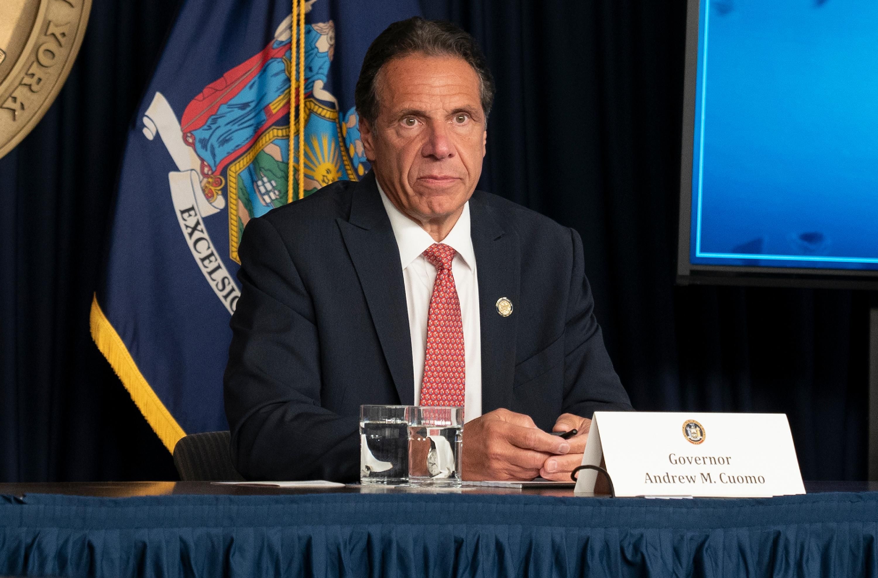New York Gov. Andrew Cuomo speaks at a press conference