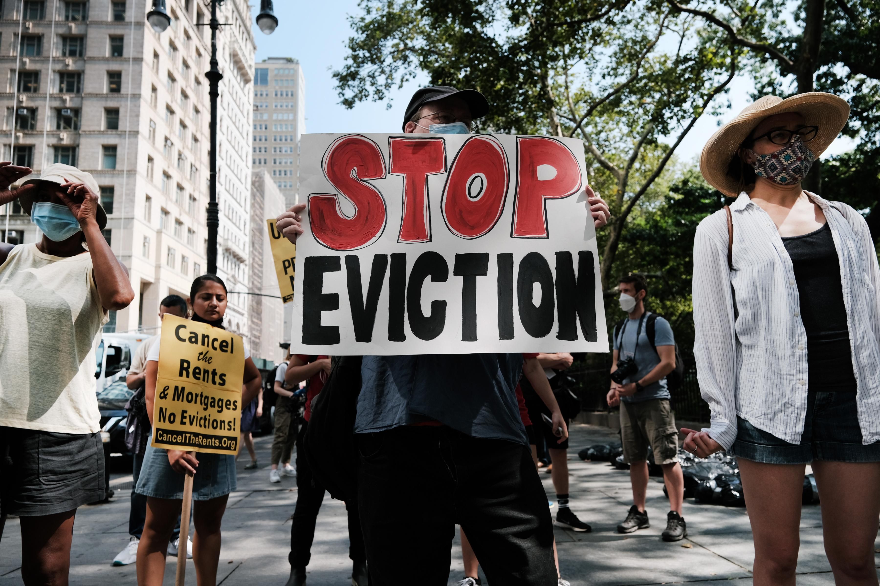 Demonstrators protest evictions in New York City