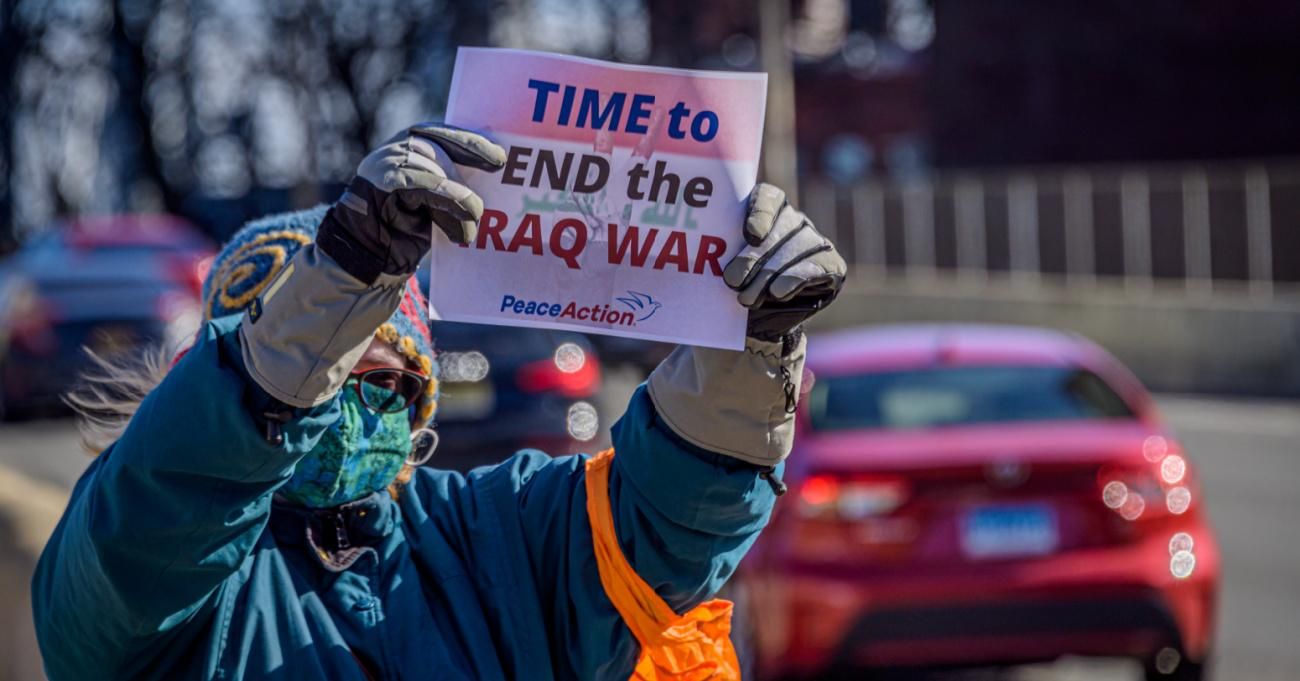 Person protesting the Iraq War