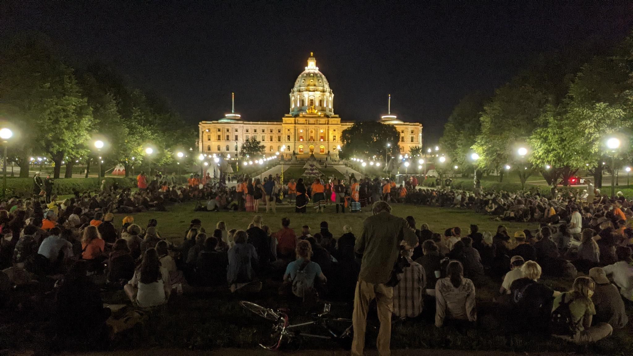 Thousands rally against Line 3 at the Minnesota state capitol