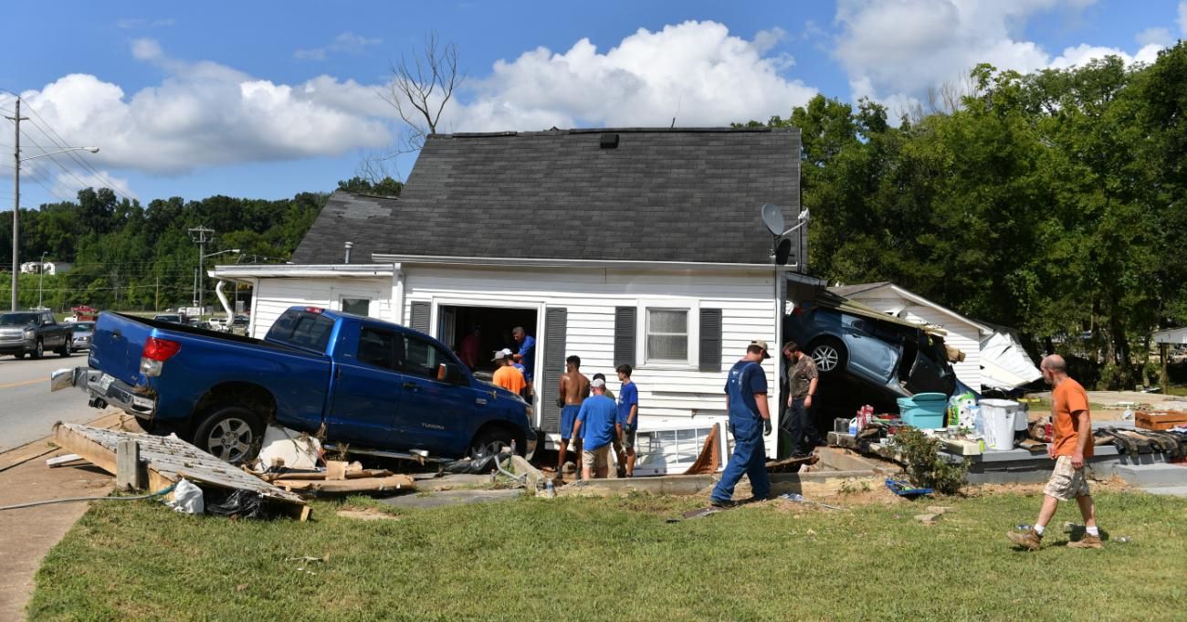 Damage from flash flooding in Tennessee.