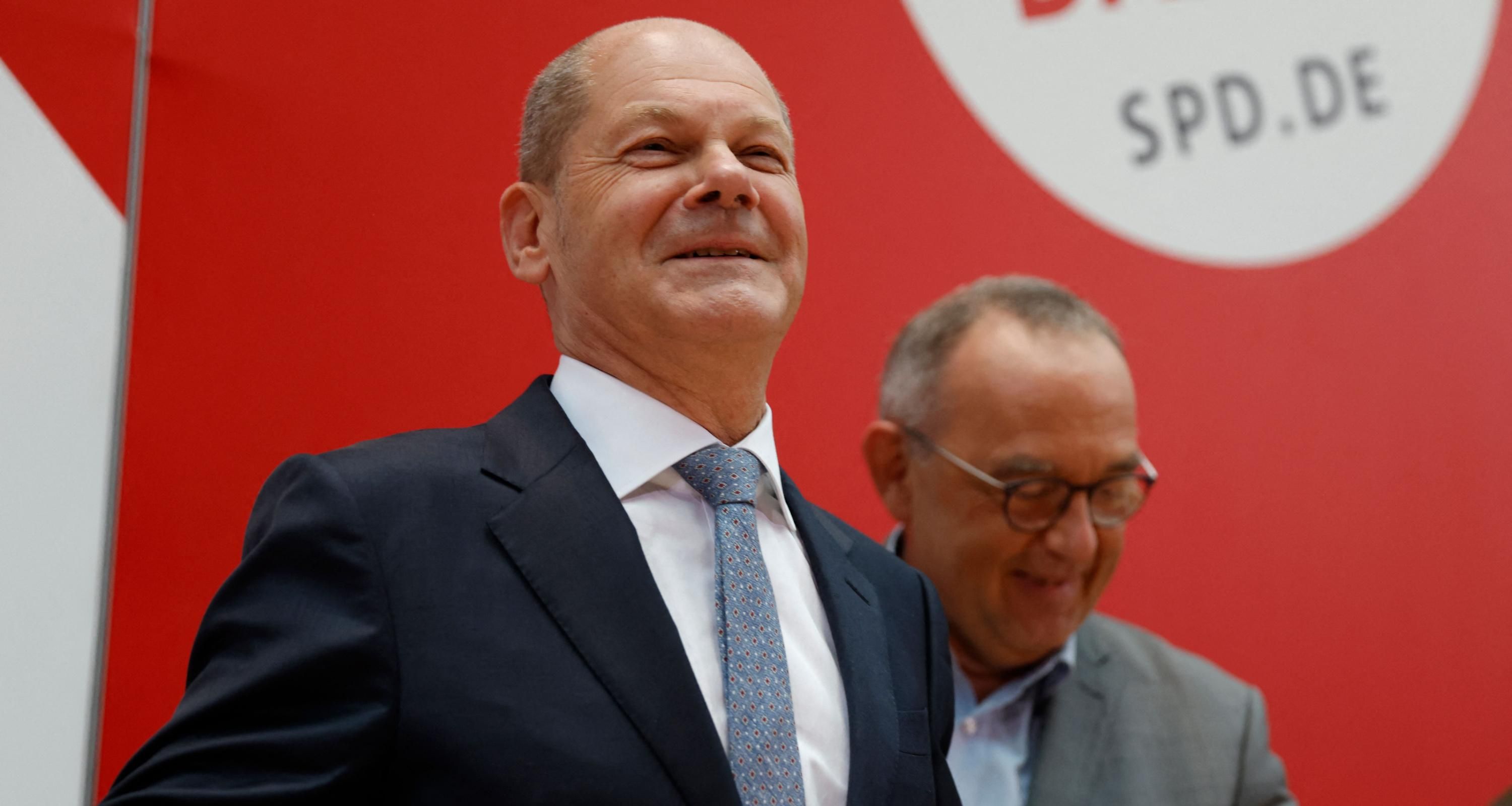 German Finance Minister, Vice-Chancellor and the Social Democratic SPD Party's candidate for chancellor Olaf Scholz 