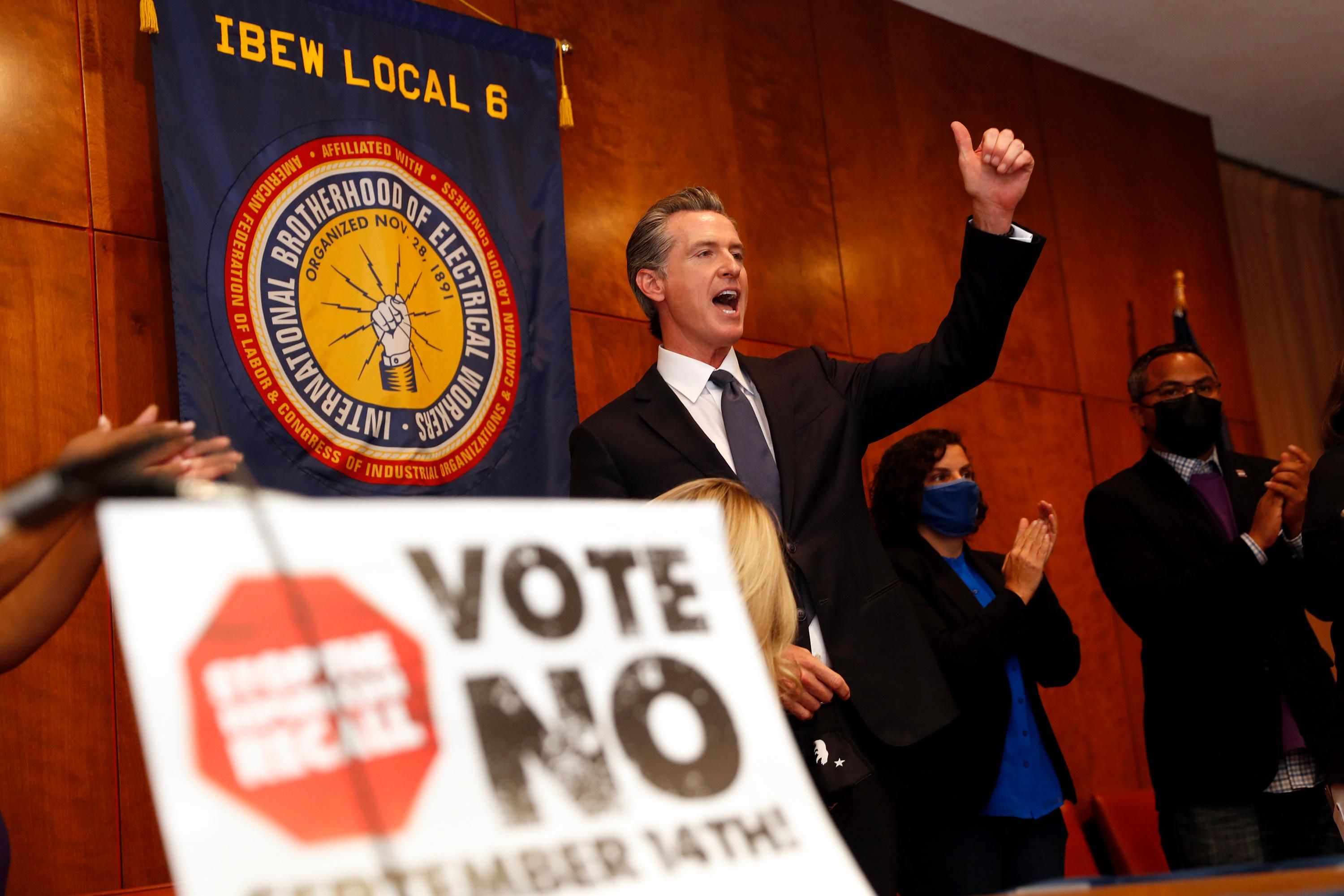 California Gov. Gavin Newsom speaks during a get-out-the-vote event