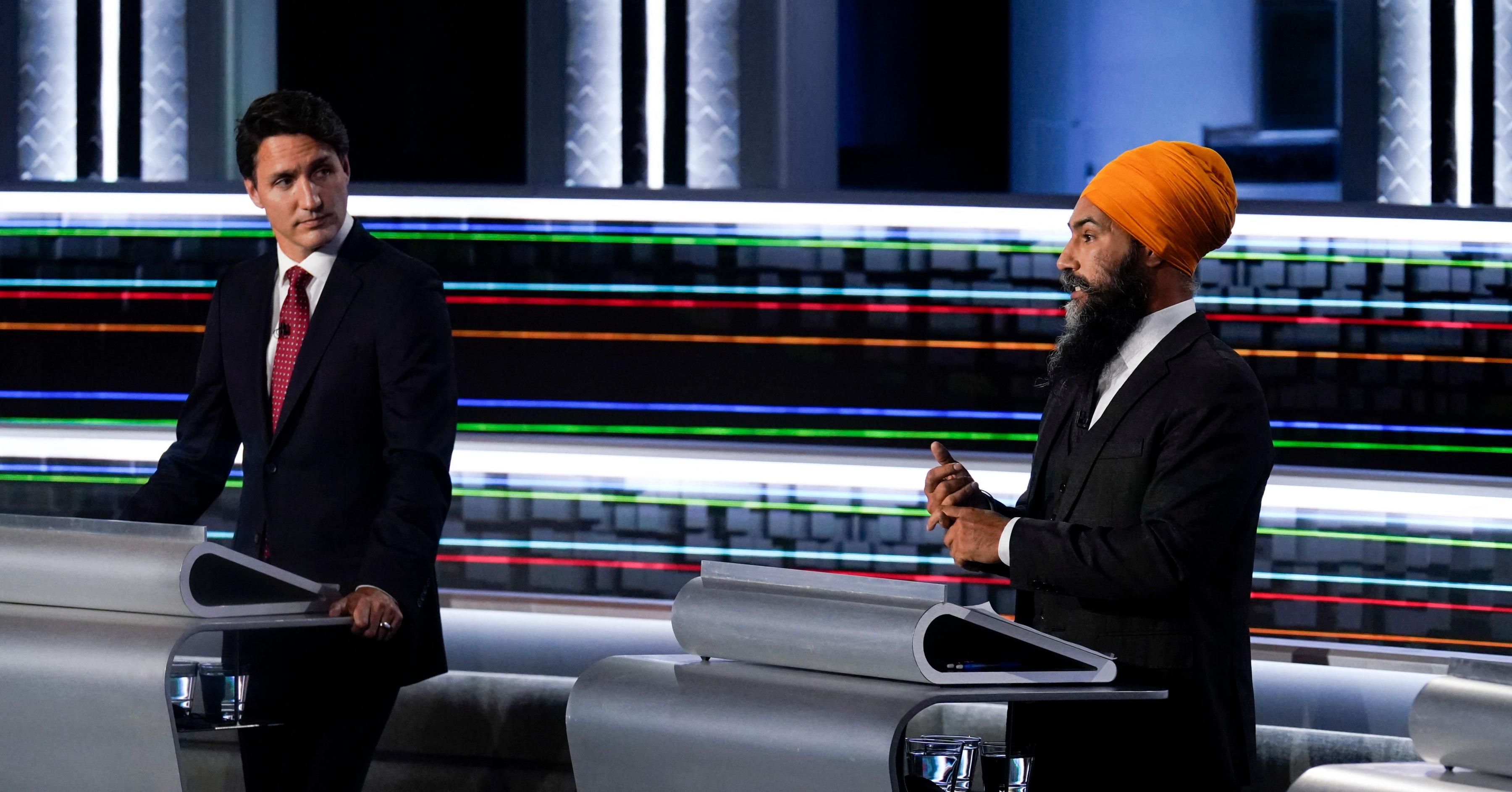 Canadian Prime Minister Justin Trudeau and NDP leader Jagmeet Singh