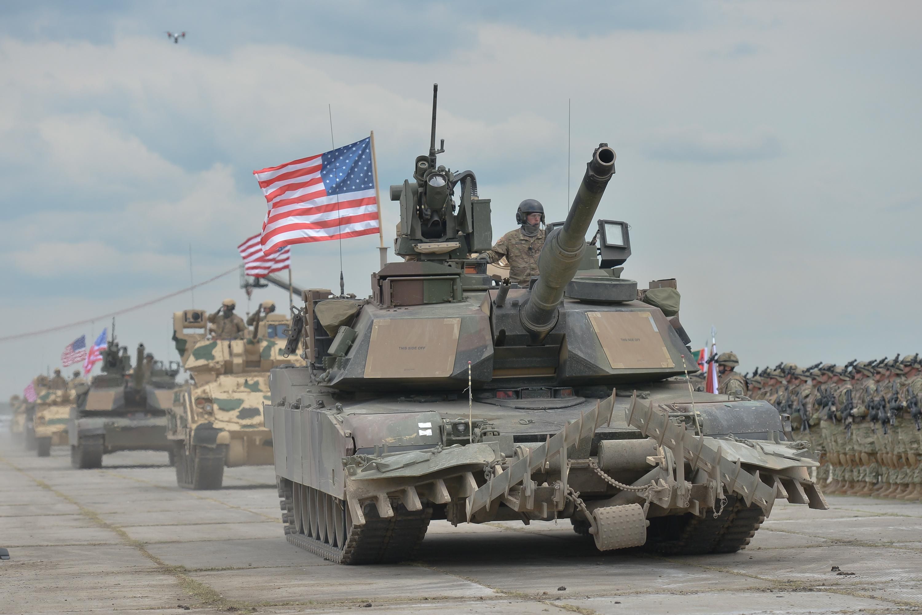 U.S. tanks appear during a military exercise