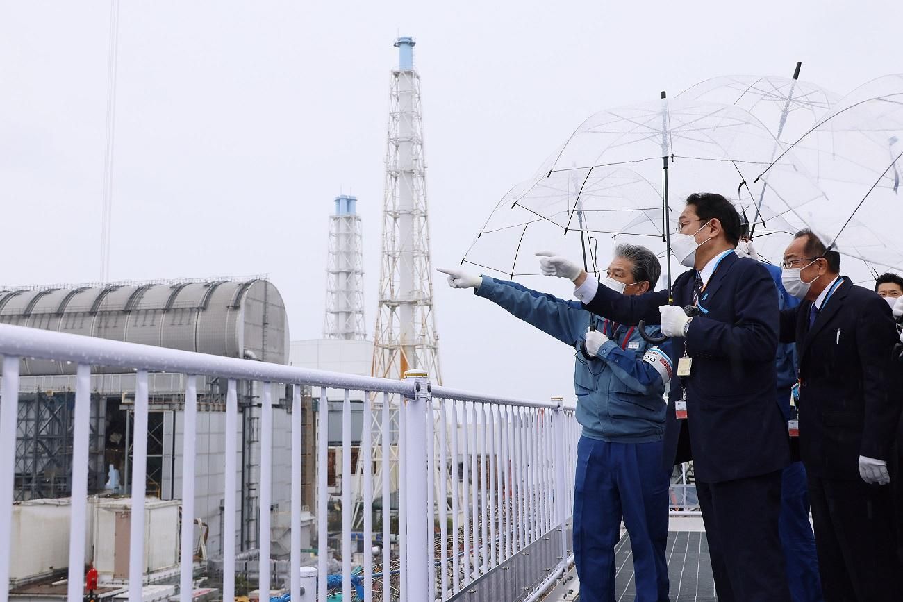Japanese Prime Minister Fumio Kishida visits the Fukushima nuclear power plant.
