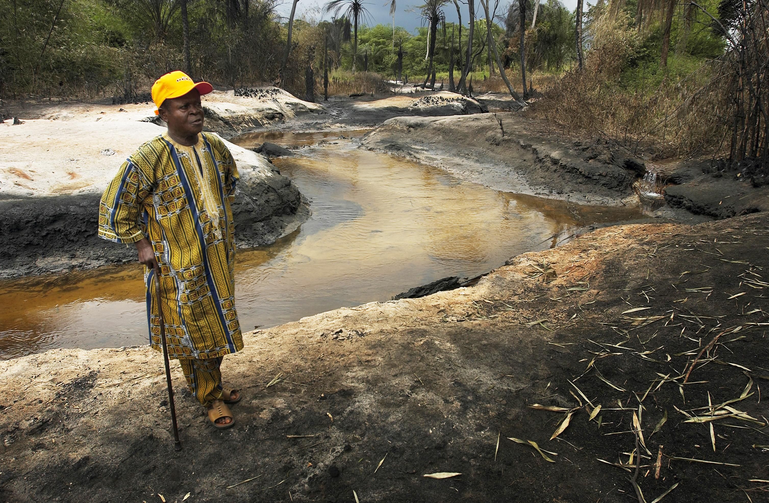 After more than six decades of oil exploitation in the Niger Delta, the region now ranks as one of the top ten most polluted places on earth. Water bodies, soils, and the air have all been stoked full of harmful pollutants, and life expectancy now stands at a dreary 41 years. (Photo: Jacob Silberberg via Getty Images)