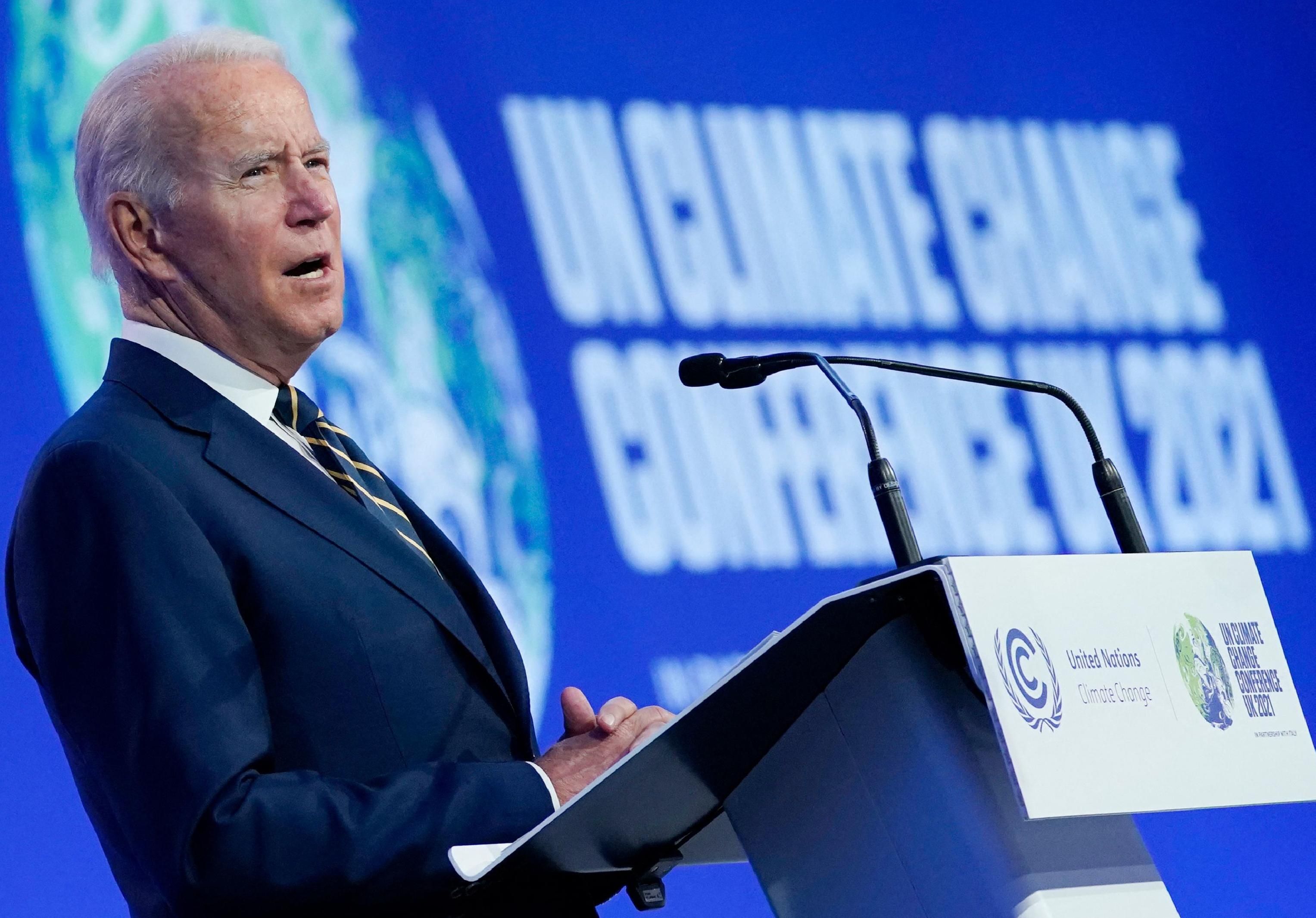 U.S. President Joe Biden speaks at COP26