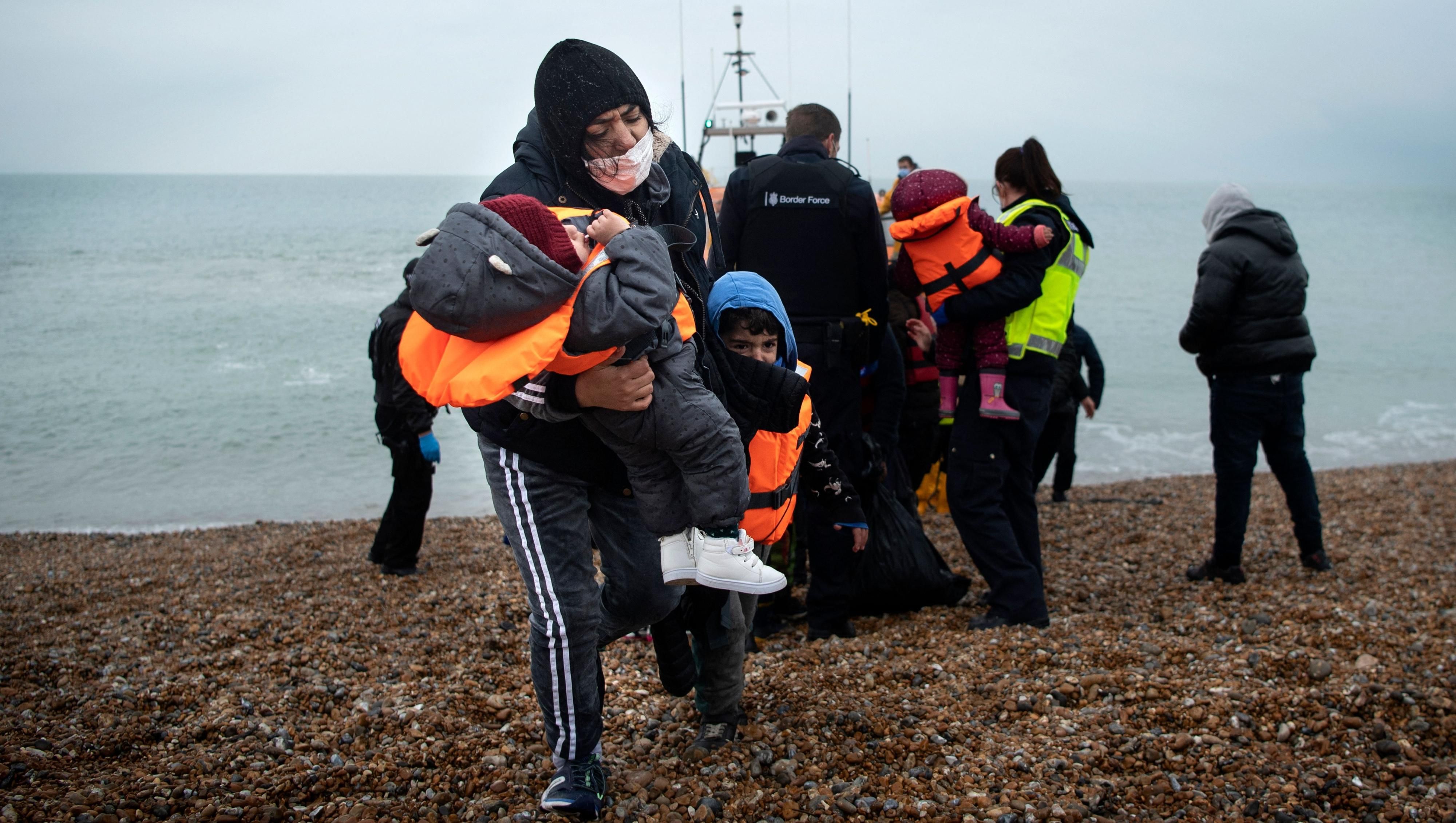 Refugees crossing the English Channel