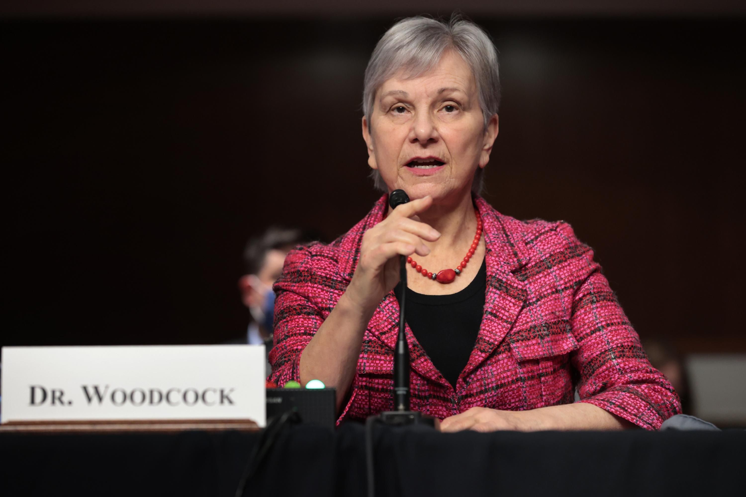 Janet Woodcock speaks during a hearing
