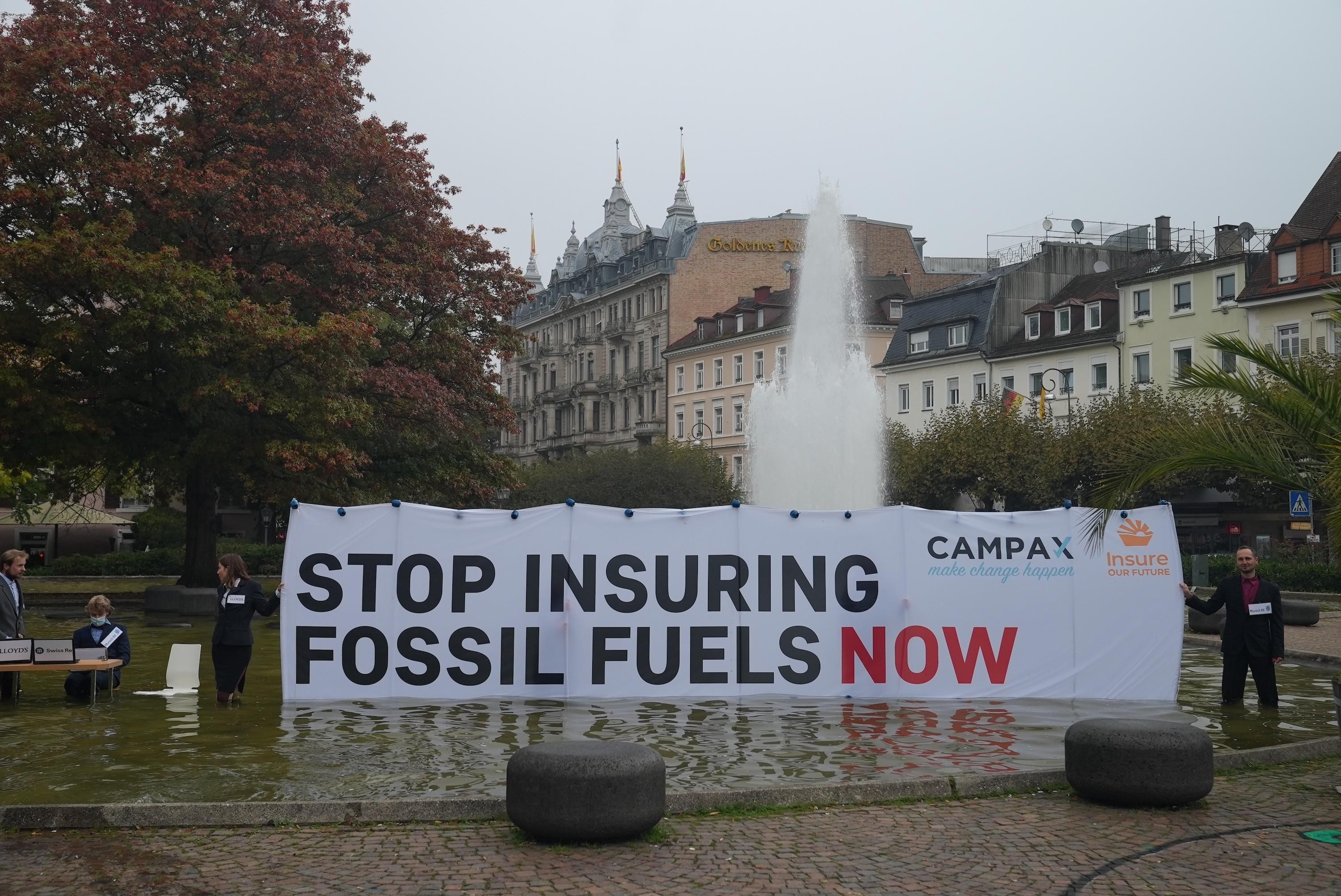 Activists demand insurers stop backing fossil fuel projects