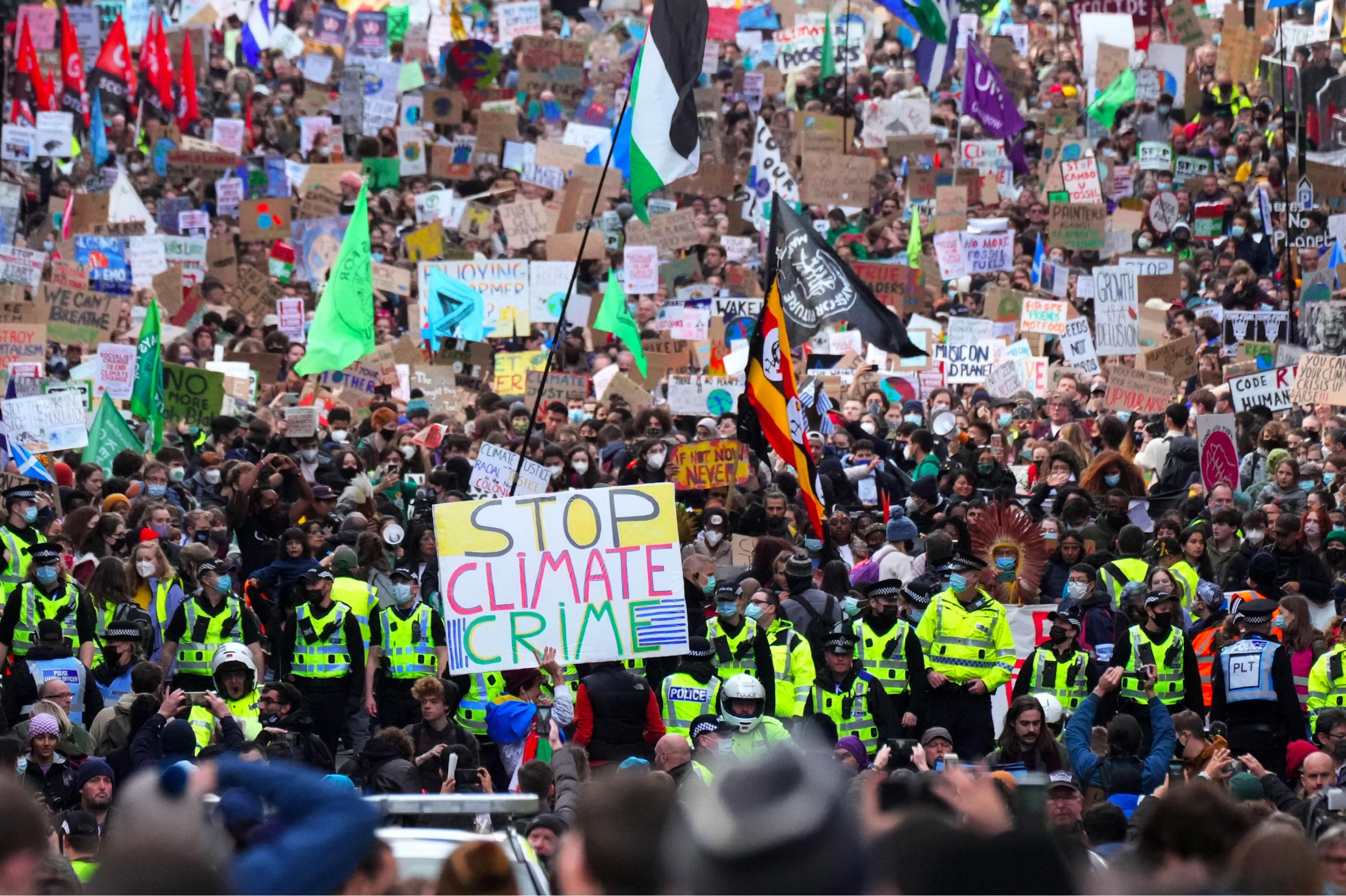 Climate campaigners march through Glasgow