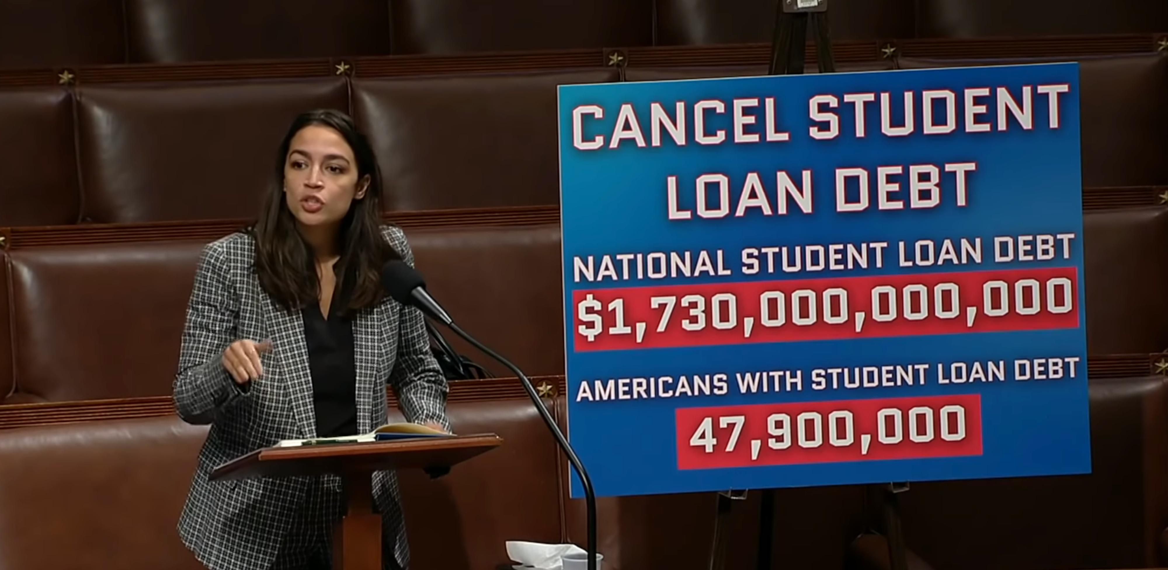 AOC student debt speech