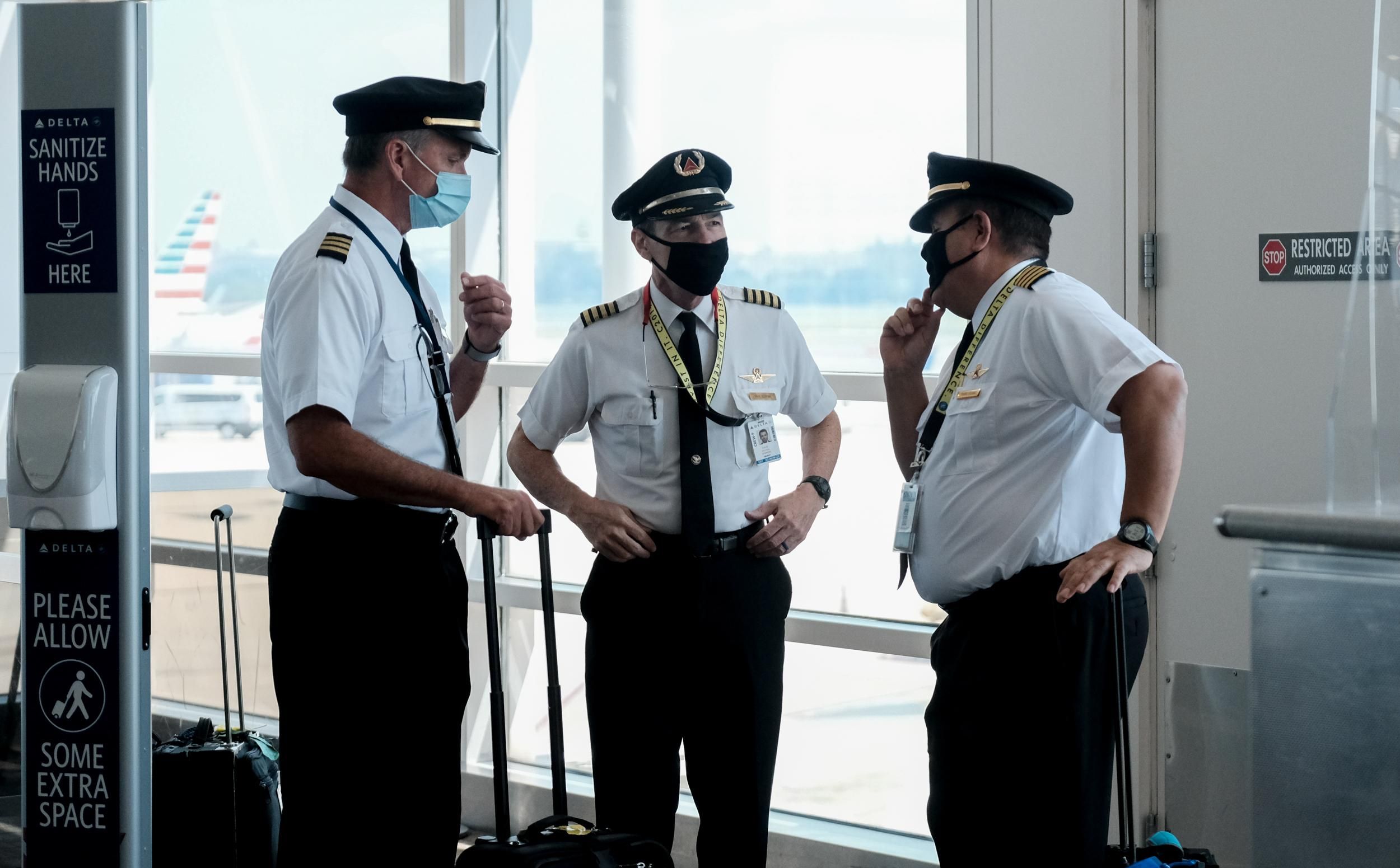 Pilots at an airport
