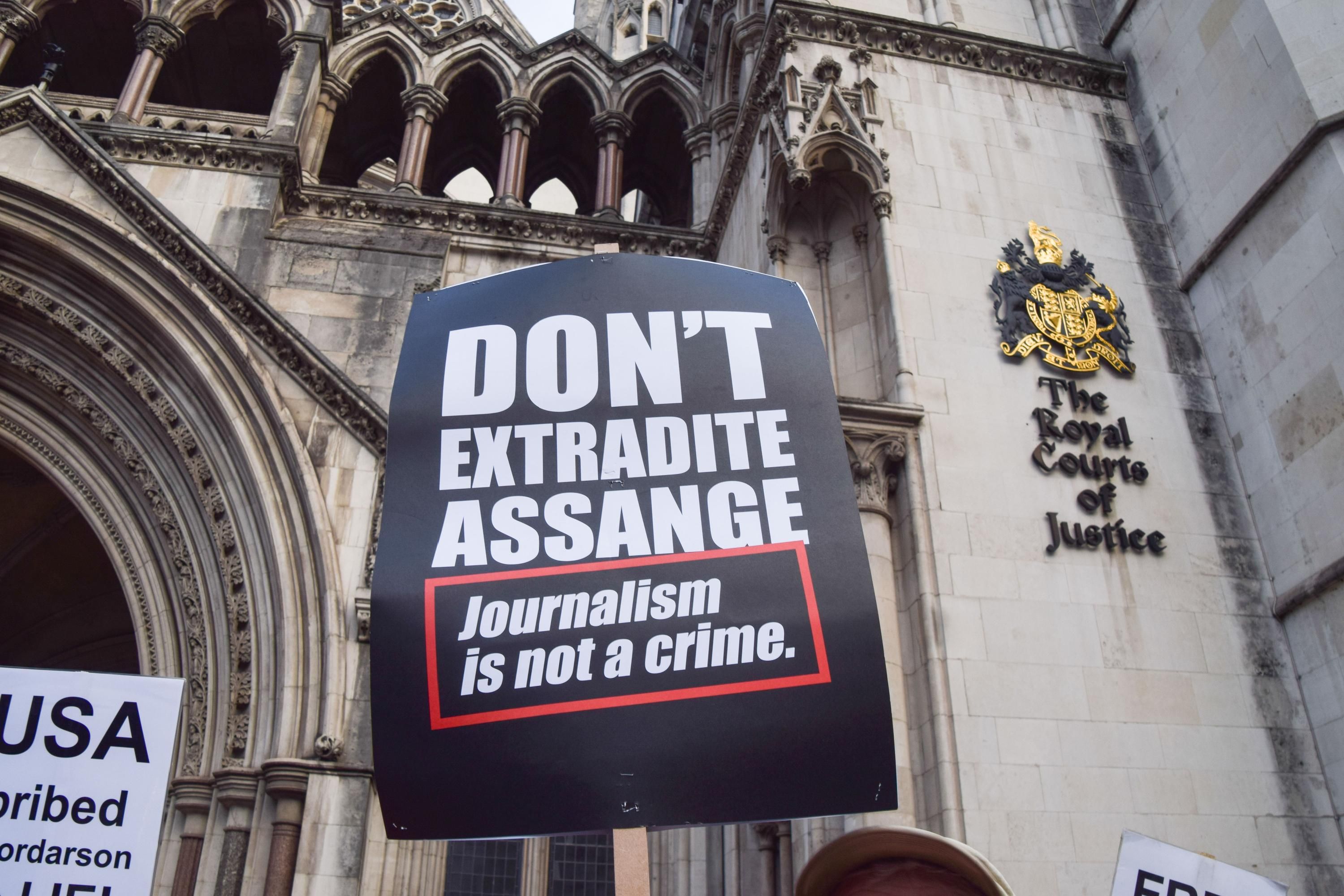 A demonstration in support of Julian Assange in London