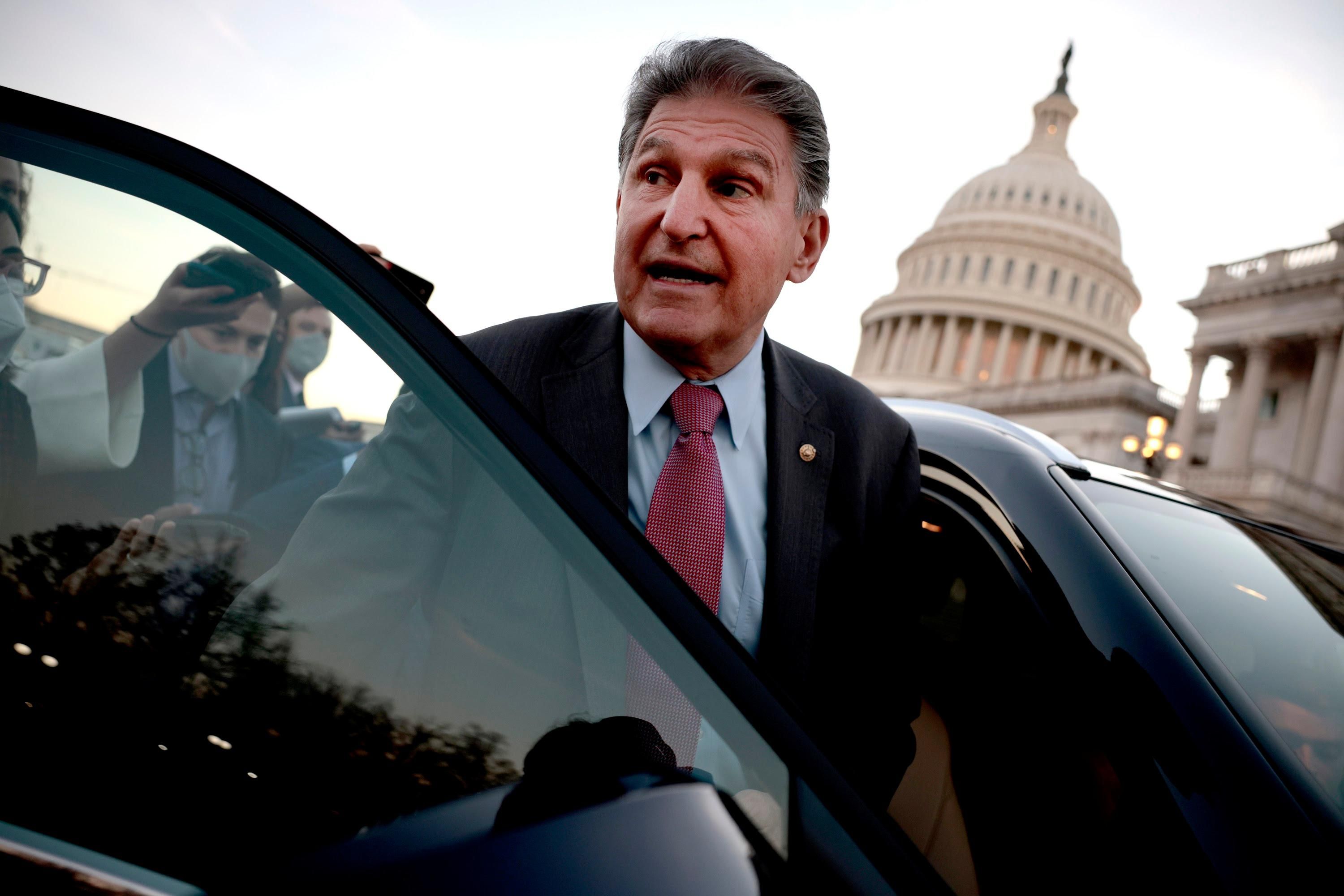 Sen. Joe Manchin leaves the U.S. Capitol