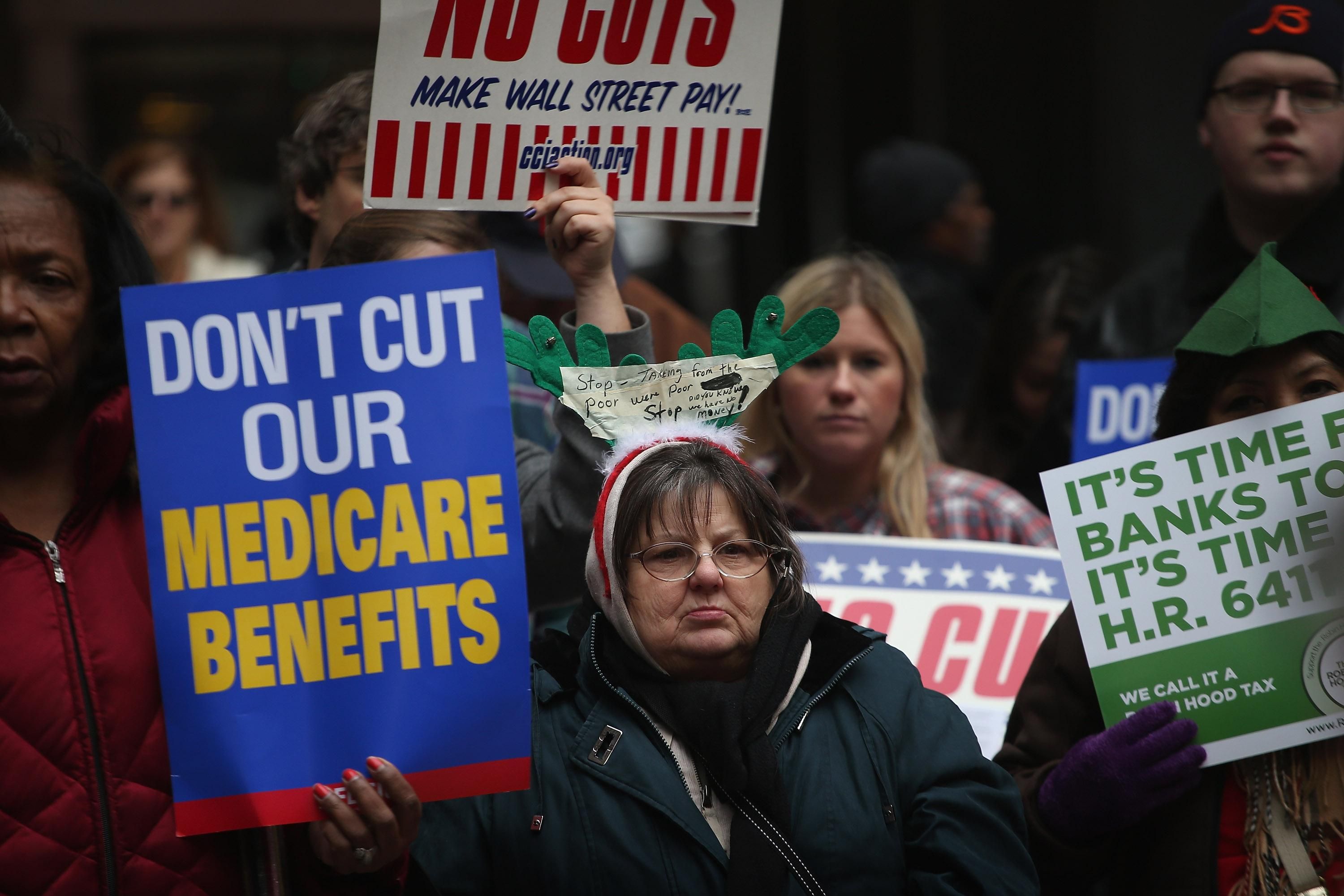 Demonstrators protest Medicare cuts