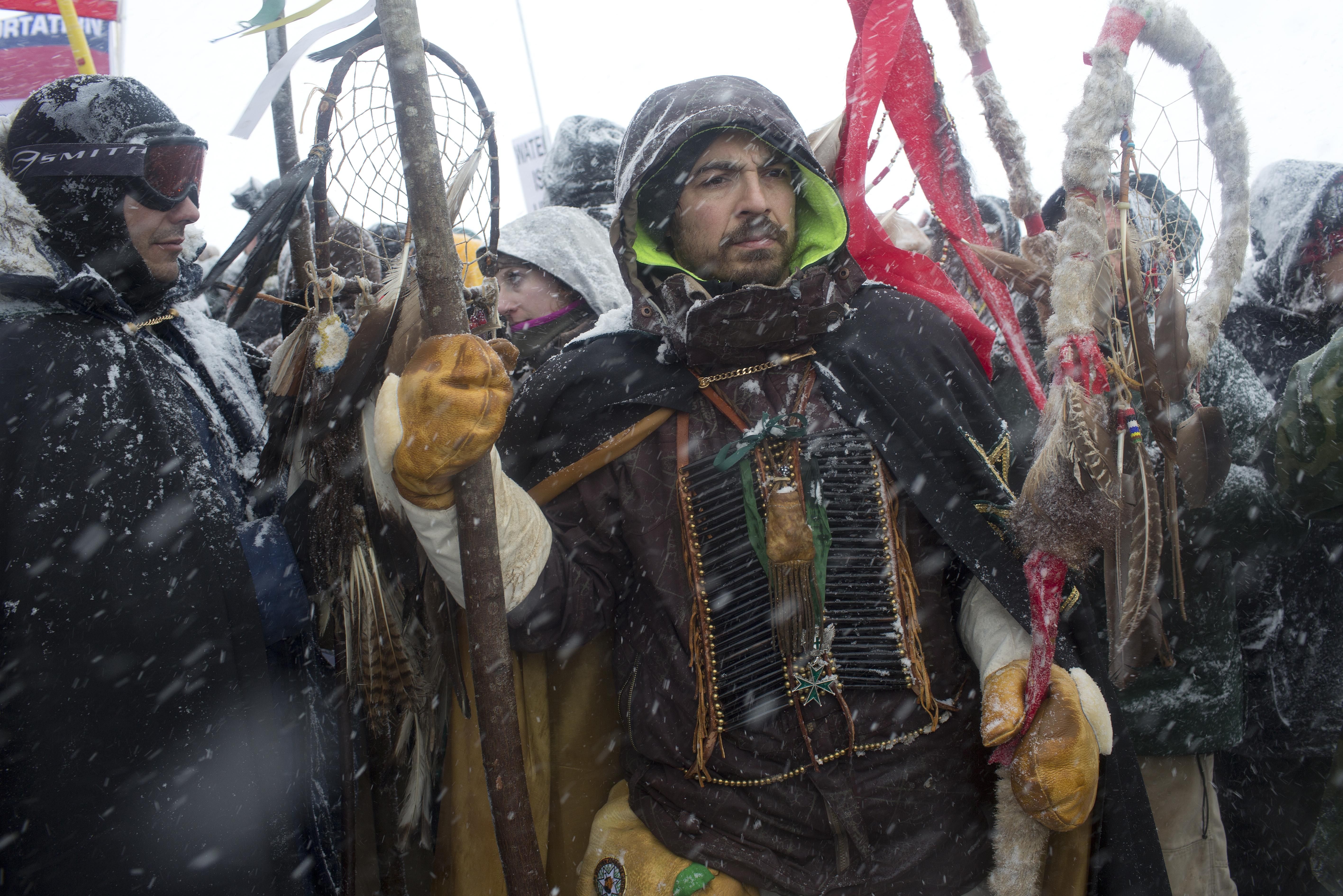 Over two hundred tribes, joined by environmental activists and hundreds of United States military veterans, camp and demonstrate against the Dakota Access Pipeline, just outside of the Lakota Sioux reservation of Standing Rock, North Dakota, on December 5, 2016