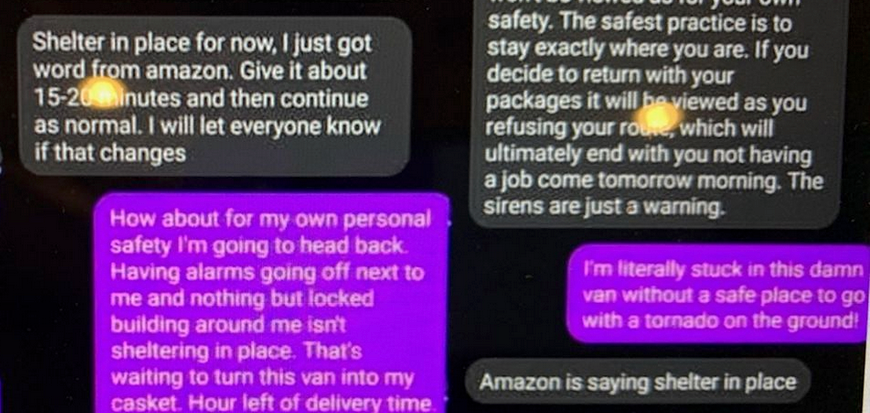 As Tornadoes Touched Down, Amazon Threatened to Fire Driver If Packages Not Delivered
