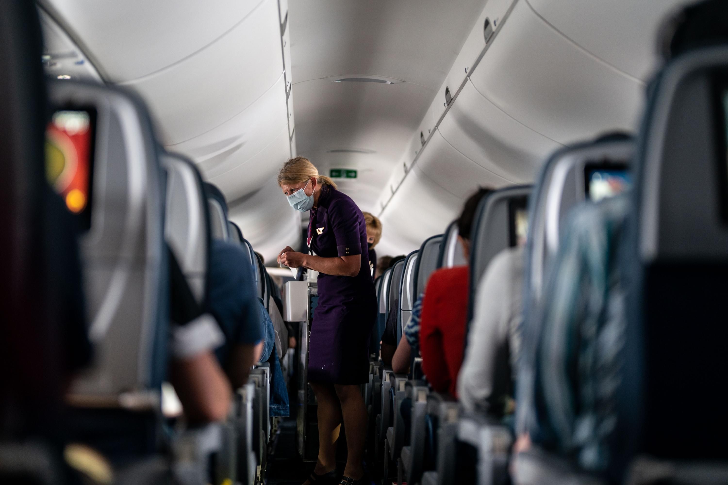 A flight attendant on a Delta Airlines flight