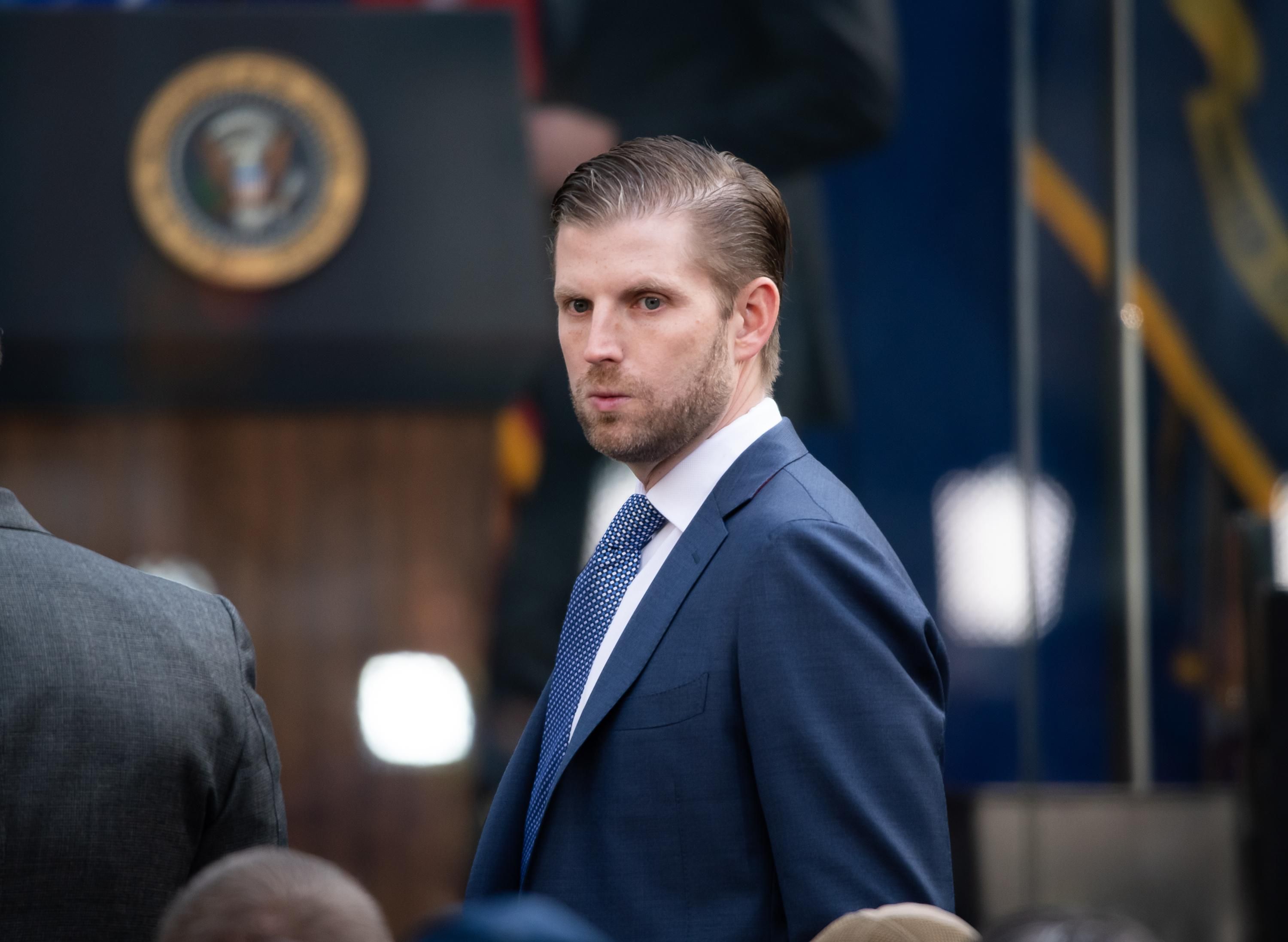 Eric Trump appears at an event