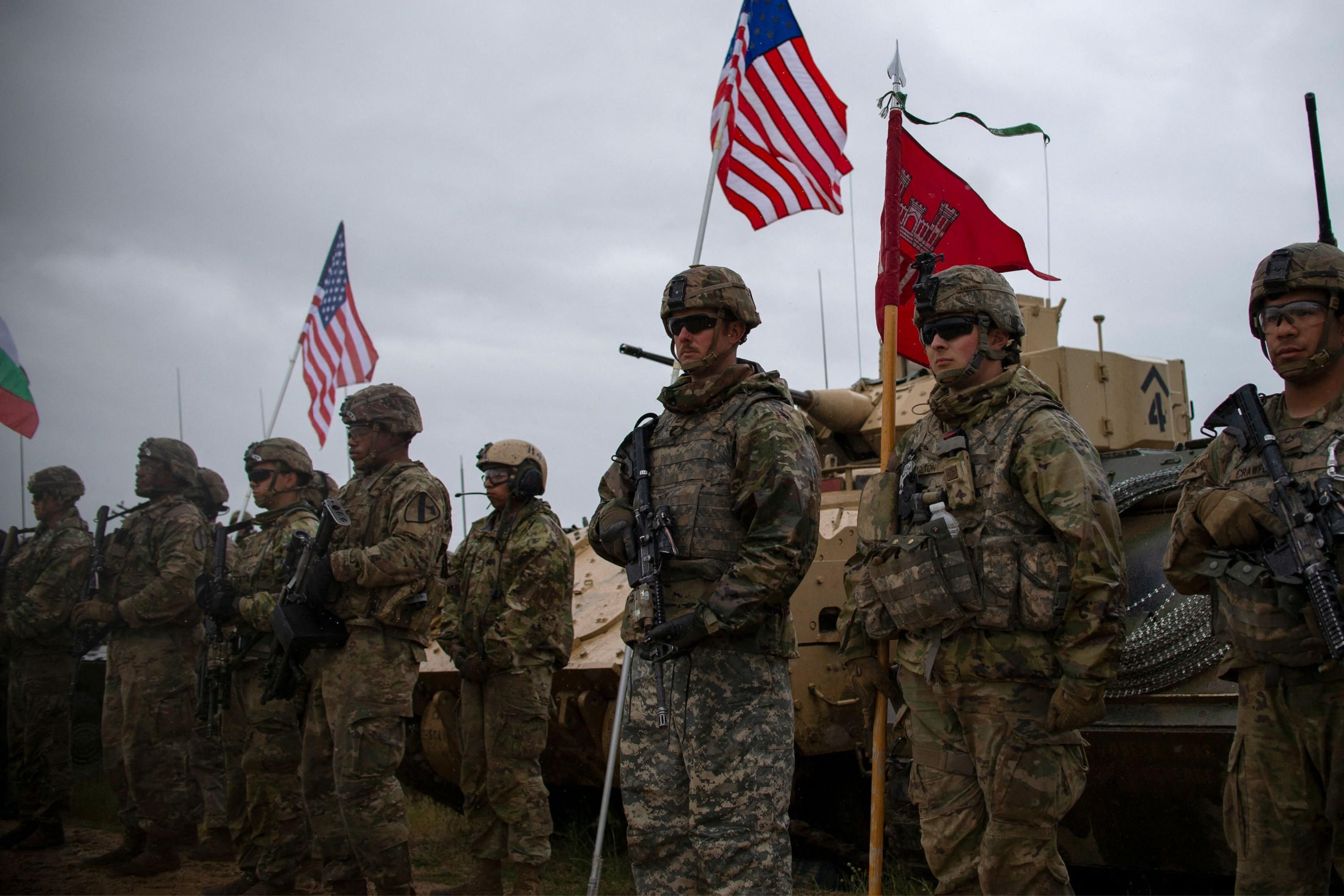 U.S. soldiers take part in a training exercise