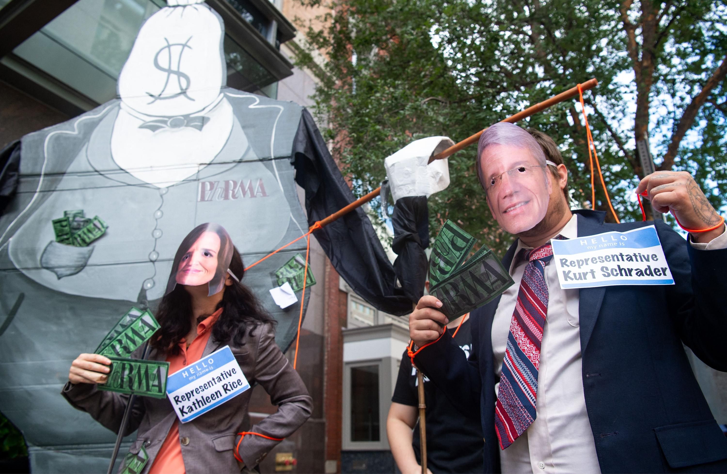 Demonstrators protest pharma lobbying