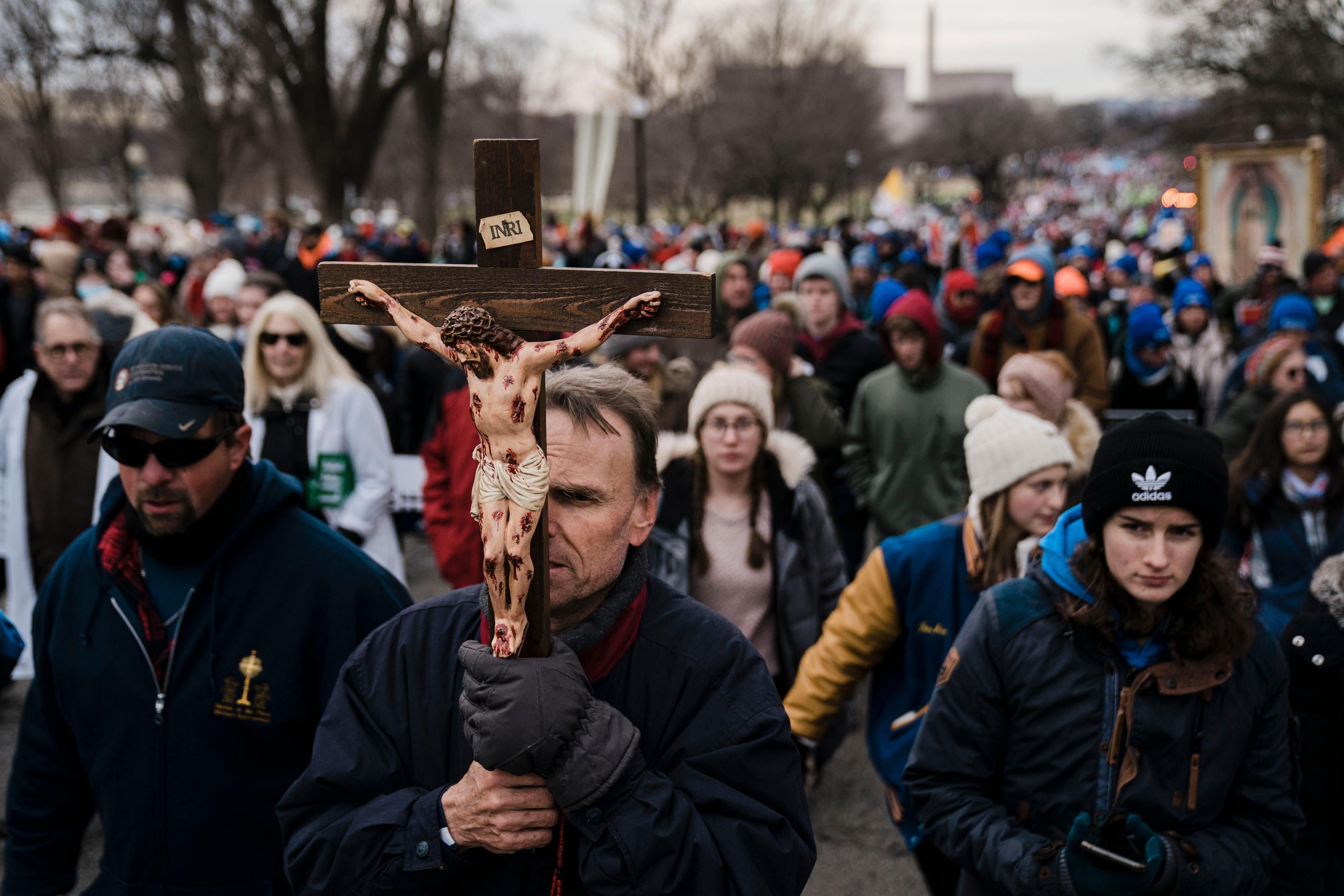 March for Life demonstrators in Washington, DC
