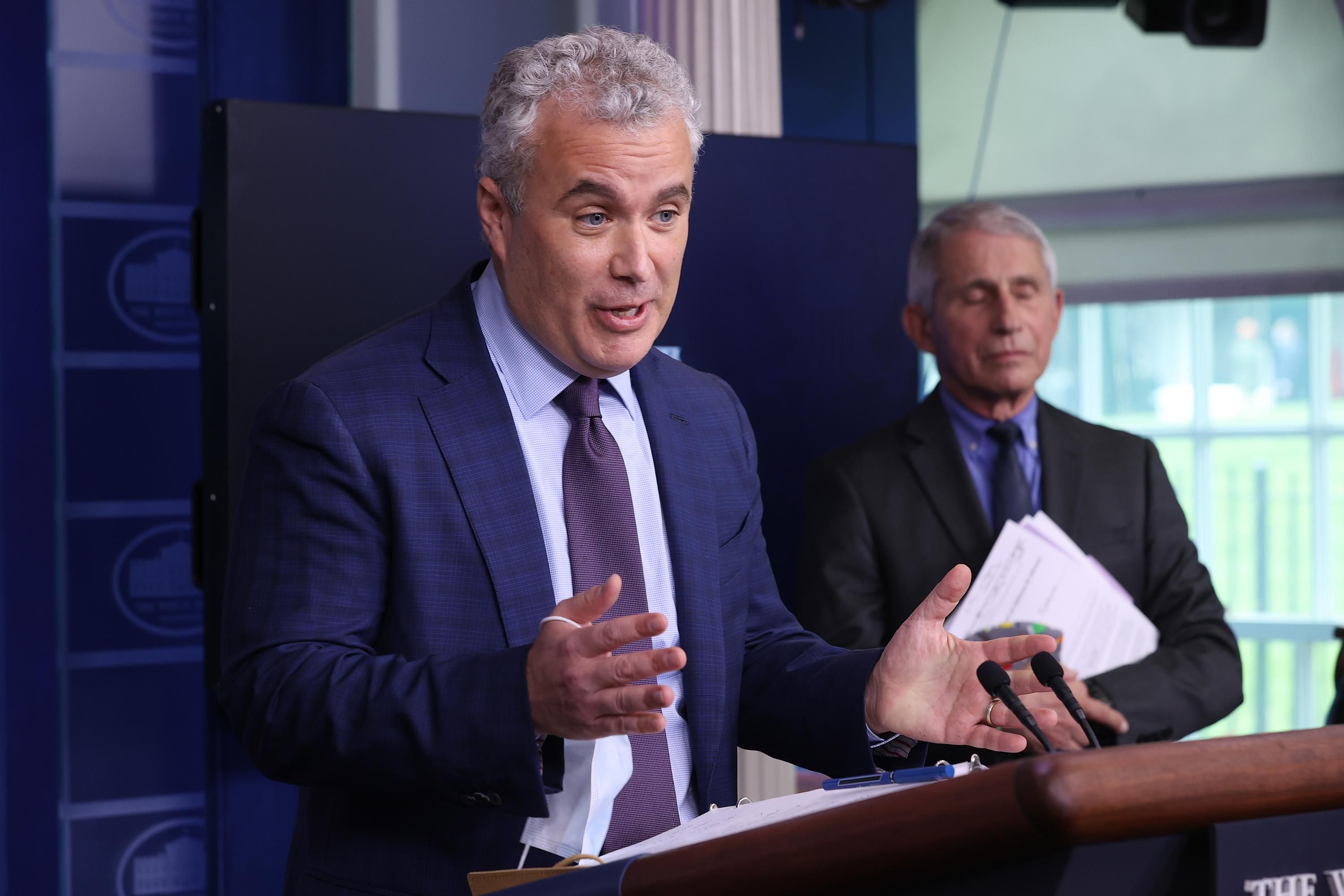 Jeff Zients briefs the media on the Covid-19 pandemic response