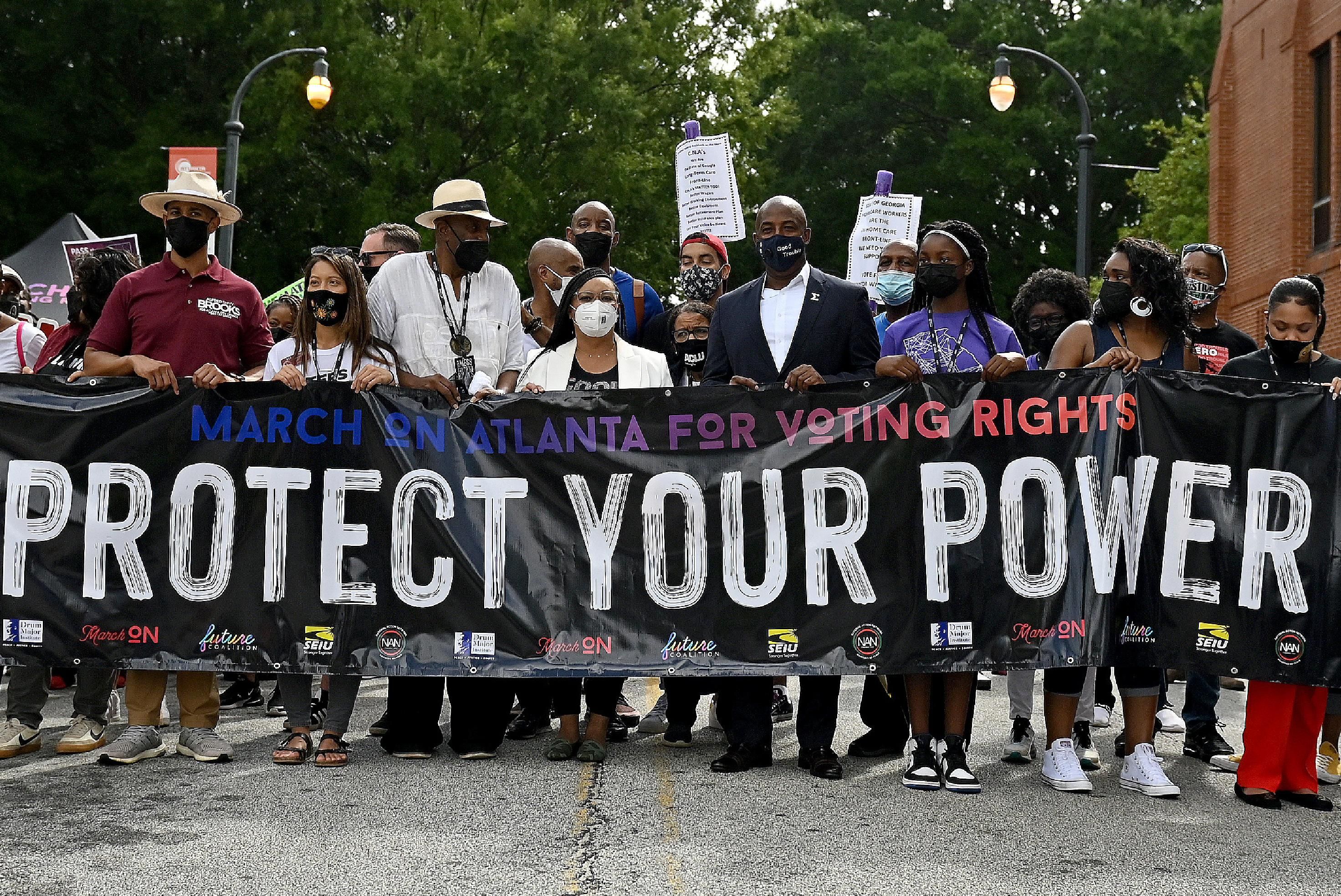 Activists march for voting rights in Georgia