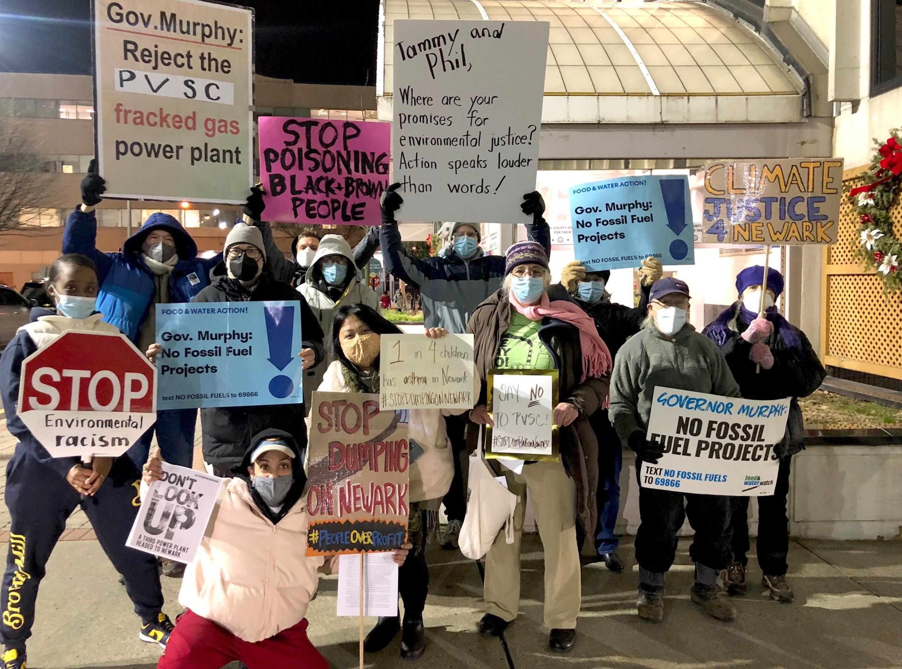 Newark gas plant protest