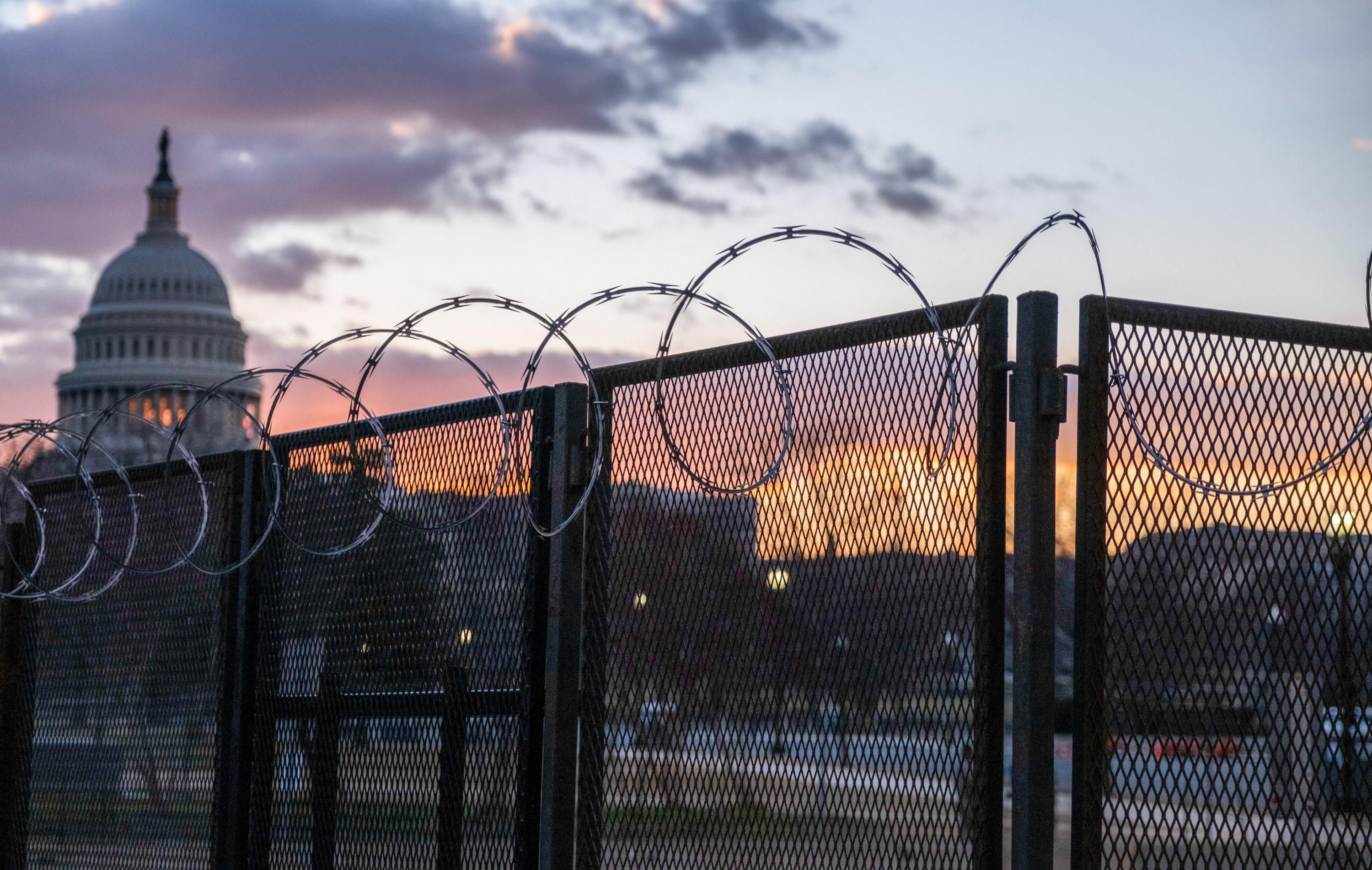 Razor fence surrounding U.S. Capitol