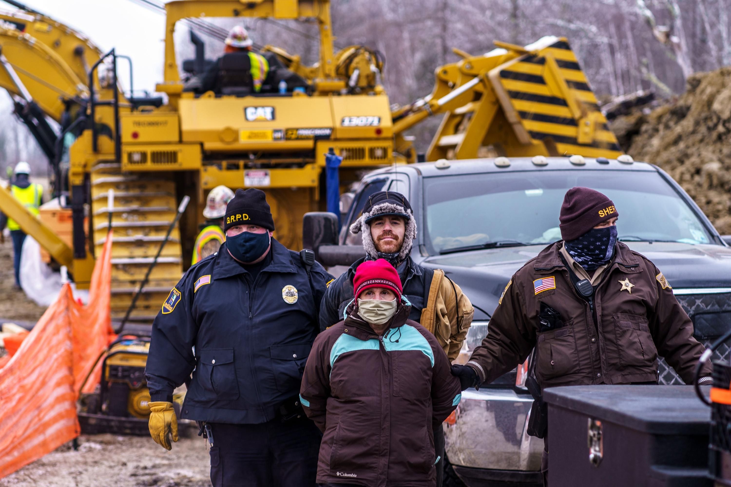 Water protecters are arrested for protesting the Enbridge Line 3 pipeline