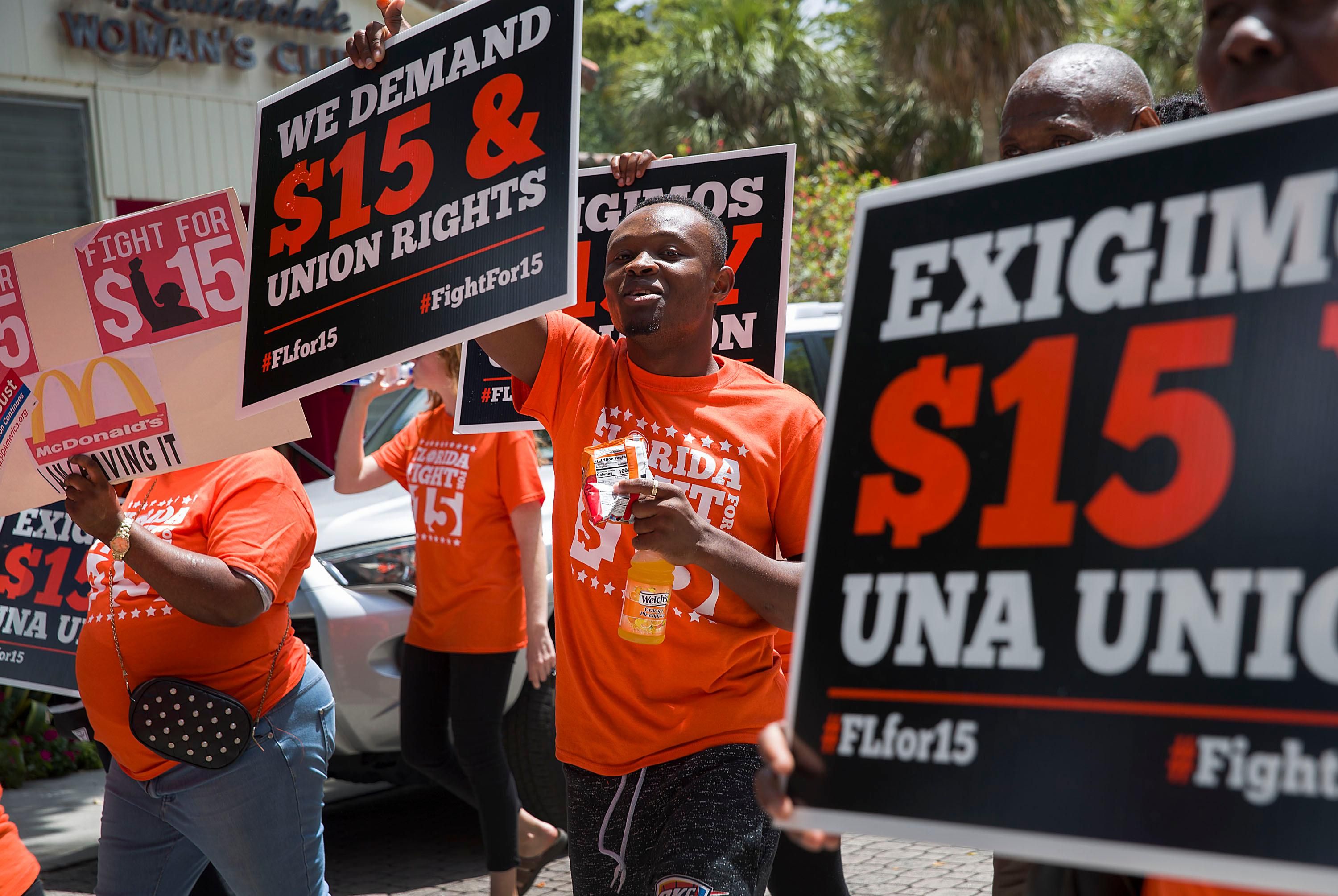Floridians rally in support of a $15 minimum wage