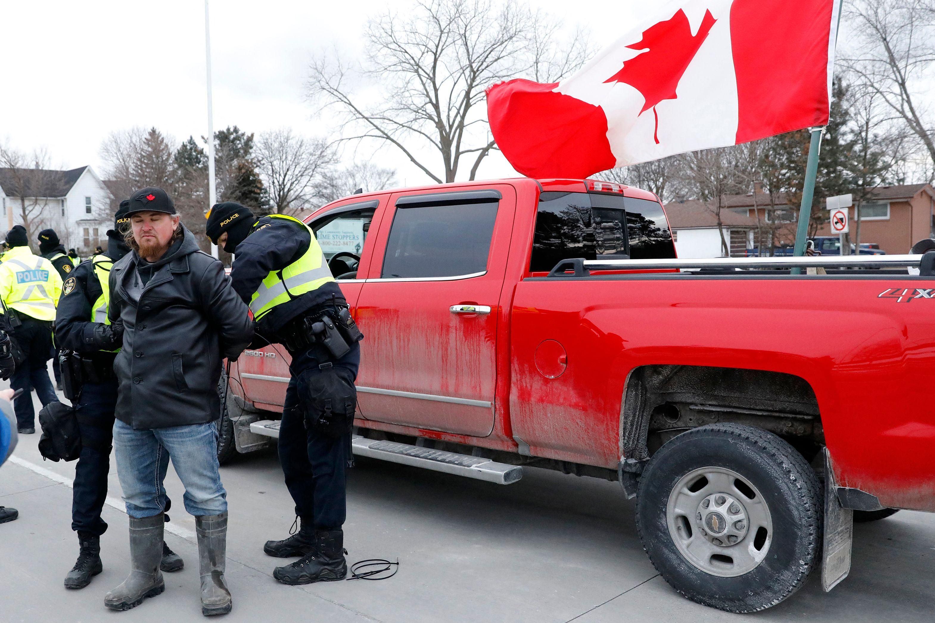 Protester arrested in Canada