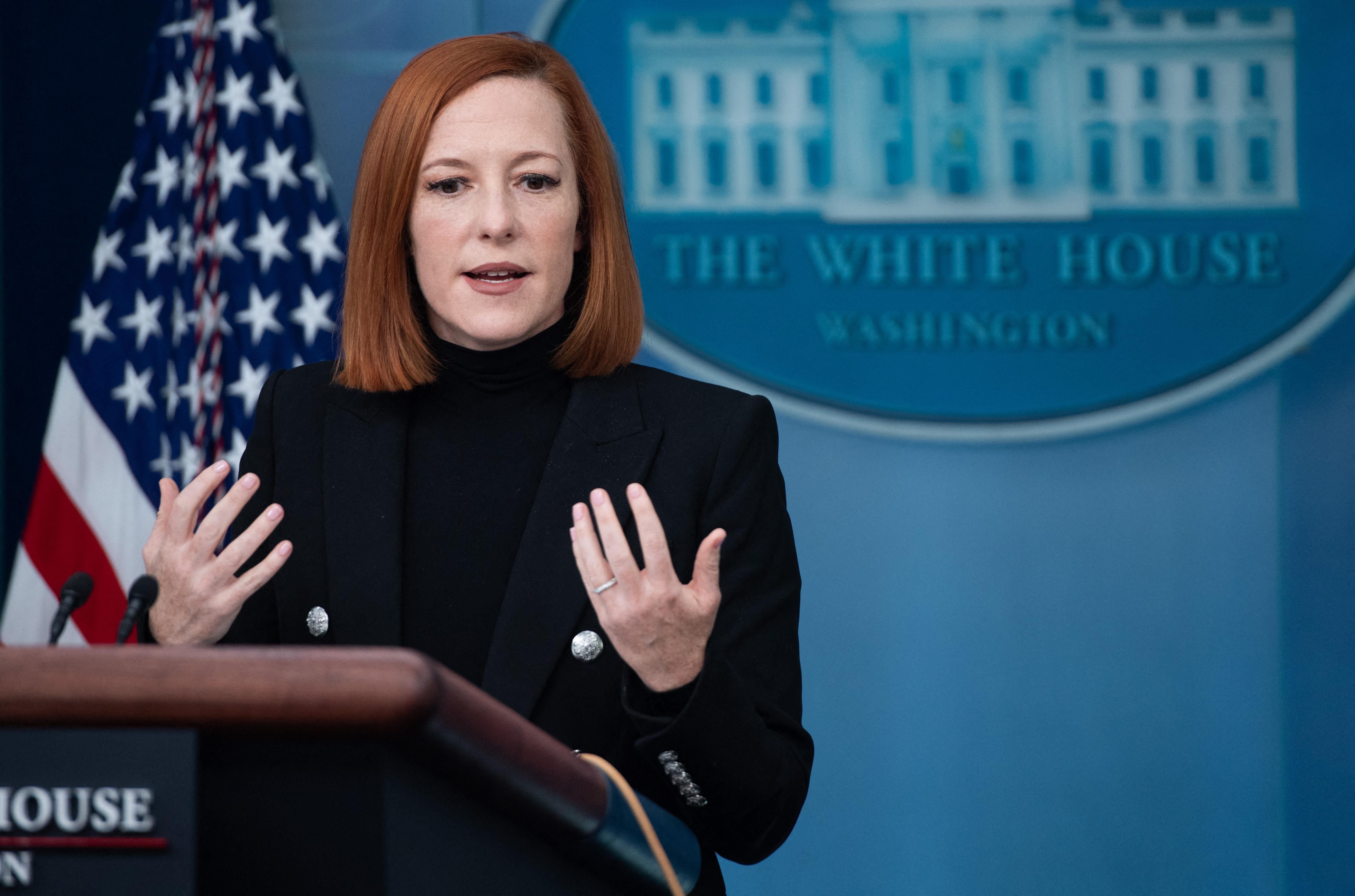 White House Press Secretary Jen Psaki holds a press briefing at the White House in Washington, D.C. on February 25, 2022. 